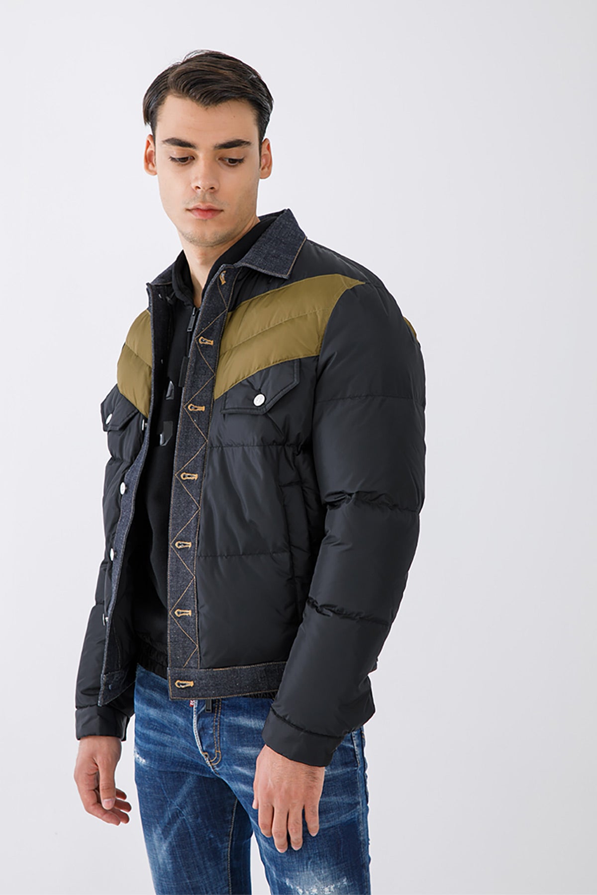Dsquared Denim Detaylı Puffer Mont Ceket-Libas Trendy Fashion Store