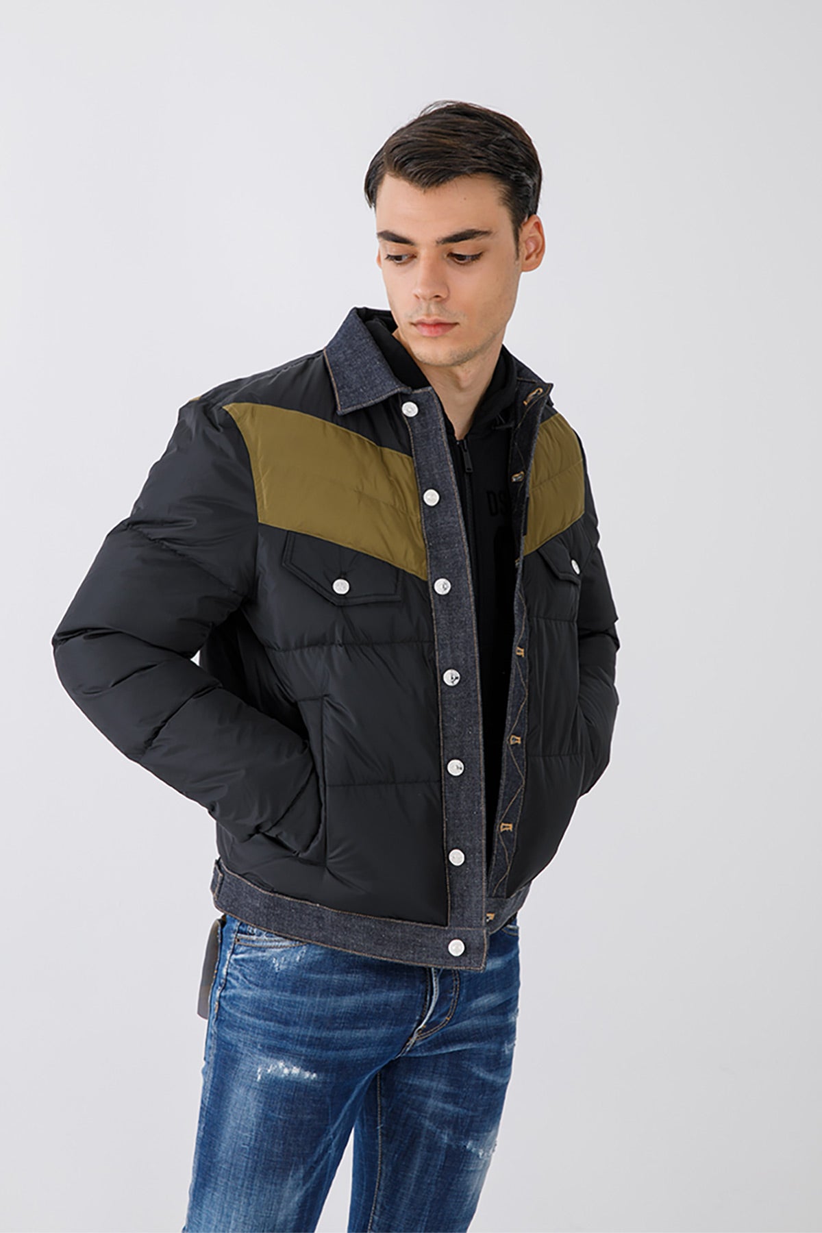 Dsquared Denim Detaylı Puffer Mont Ceket-Libas Trendy Fashion Store