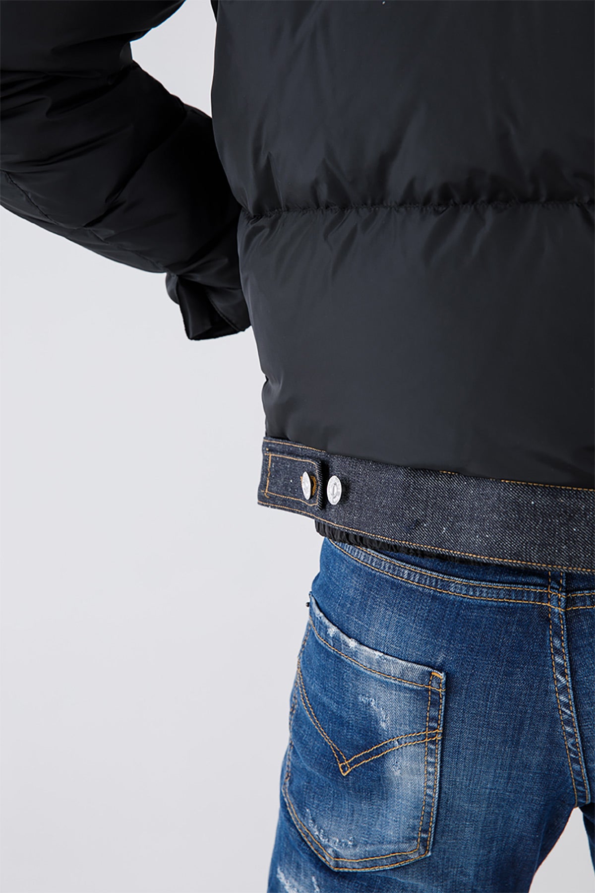 Dsquared Denim Detaylı Puffer Mont Ceket-Libas Trendy Fashion Store