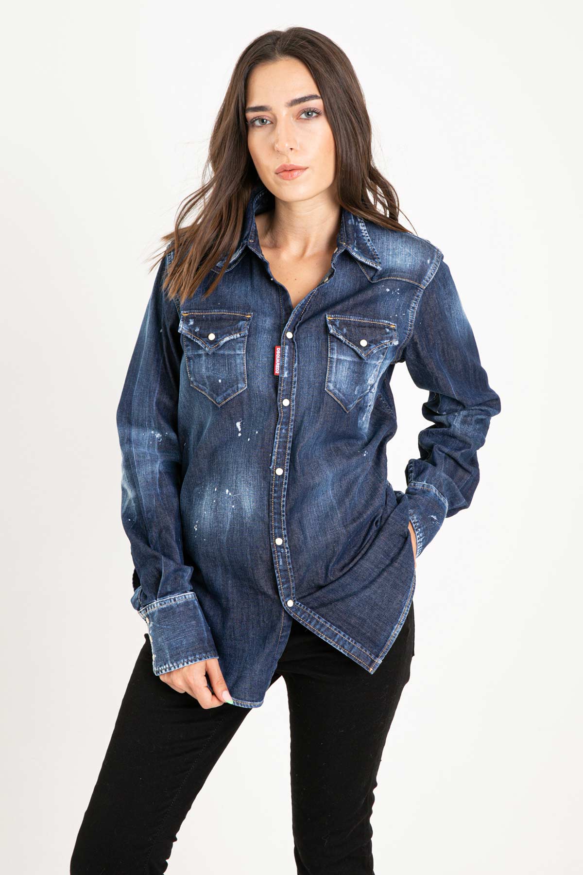 Dsquared Denim Yıkamalı Gömlek-Libas Trendy Fashion Store