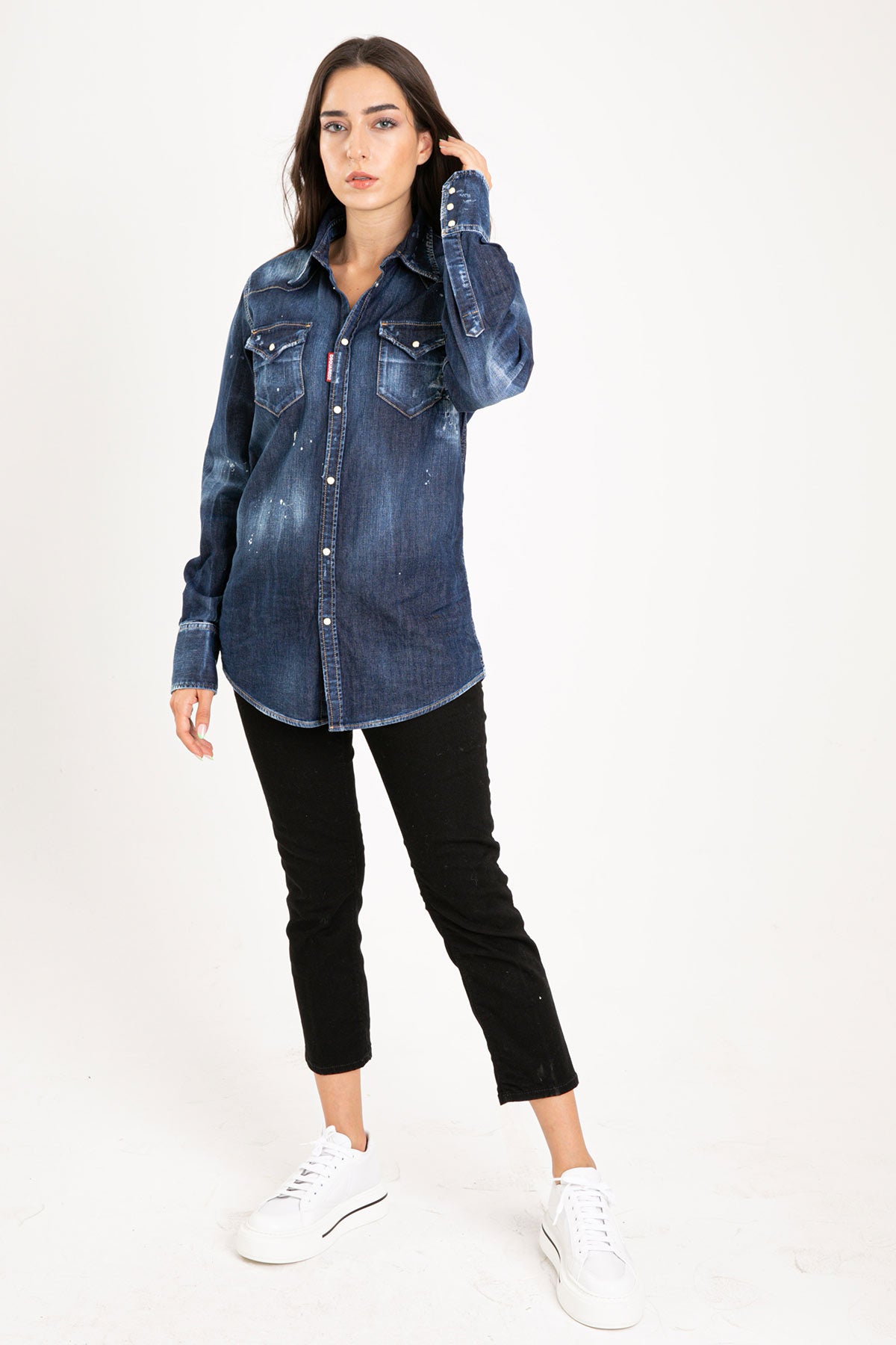 Dsquared Denim Yıkamalı Gömlek-Libas Trendy Fashion Store