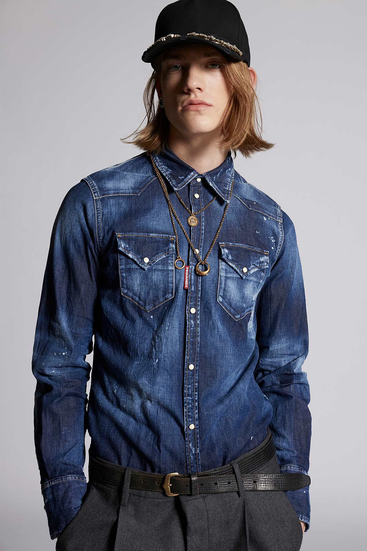 Dsquared Yıkamalı Streç Denim Gömlek-Libas Trendy Fashion Store