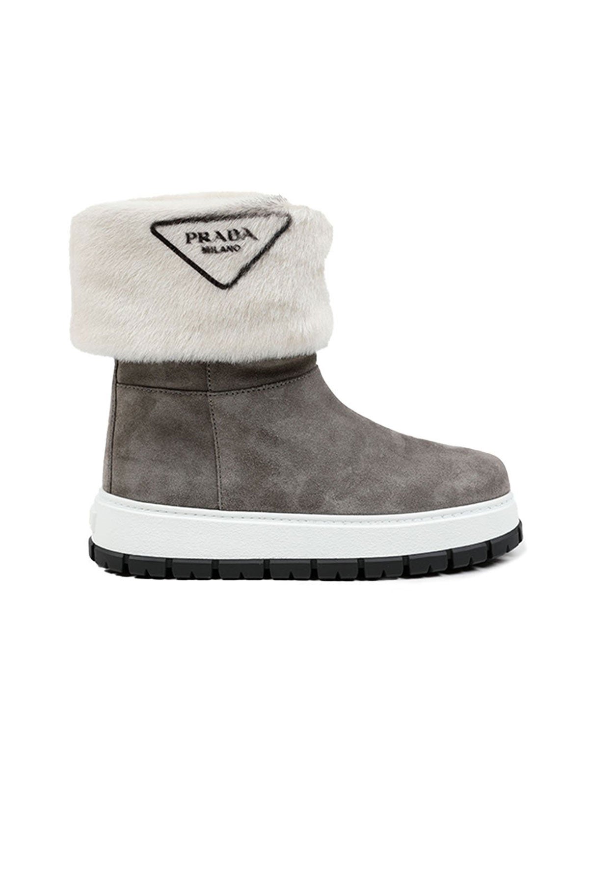 Prada İçi Kürklü Logolu Süet Bot-Libas Trendy Fashion Store