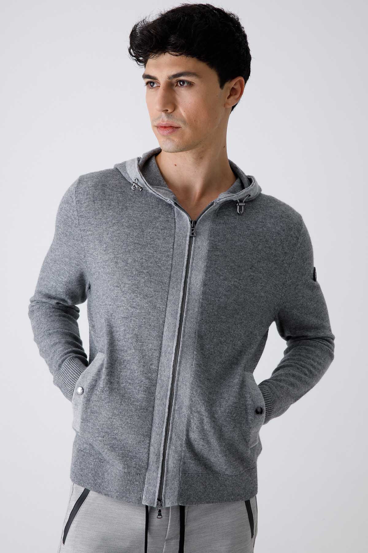 Bogner Farid Fermuarlı Kaşmirli Yün Sweatshirt Ceket-Libas Trendy Fashion Store