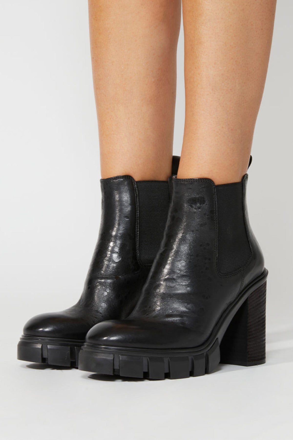 Fruit Kalın Topuklu Baskılı Deri Bot-Libas Trendy Fashion Store