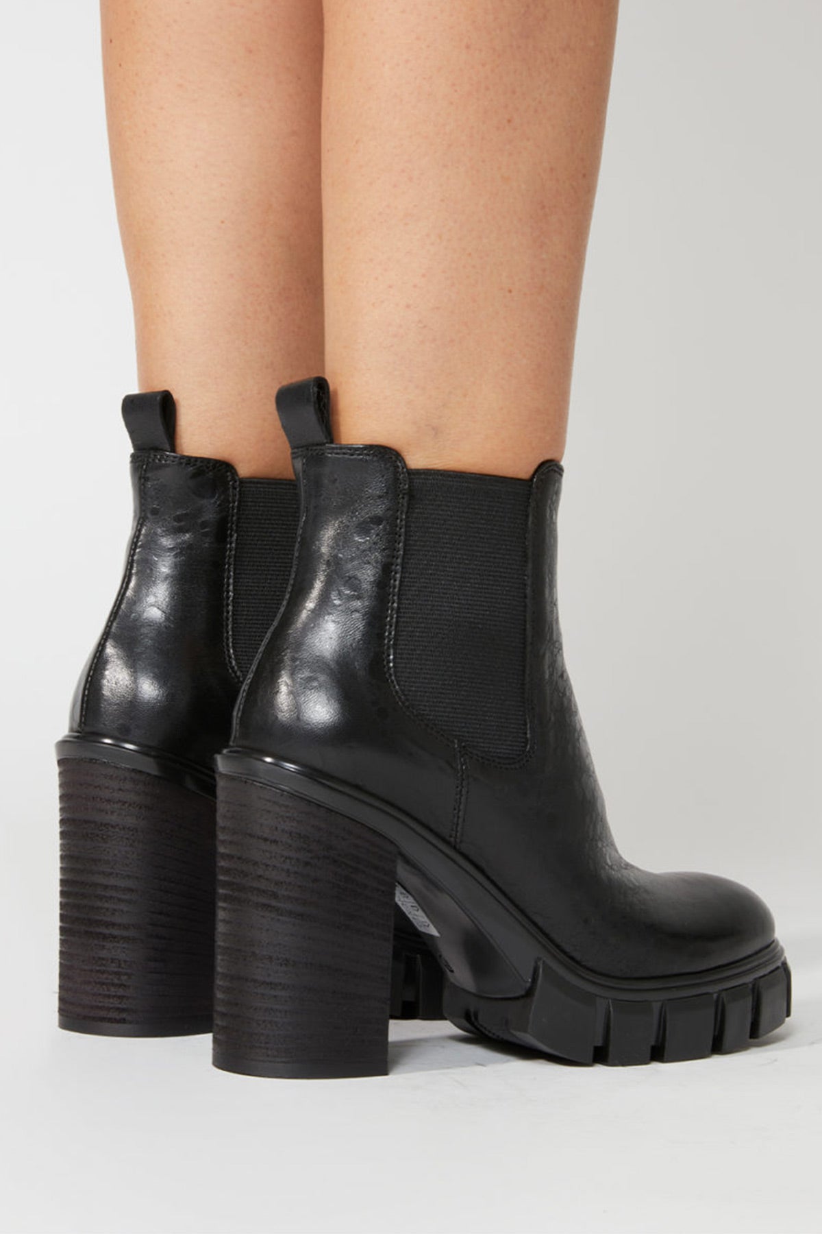 Fruit Kalın Topuklu Baskılı Deri Bot-Libas Trendy Fashion Store