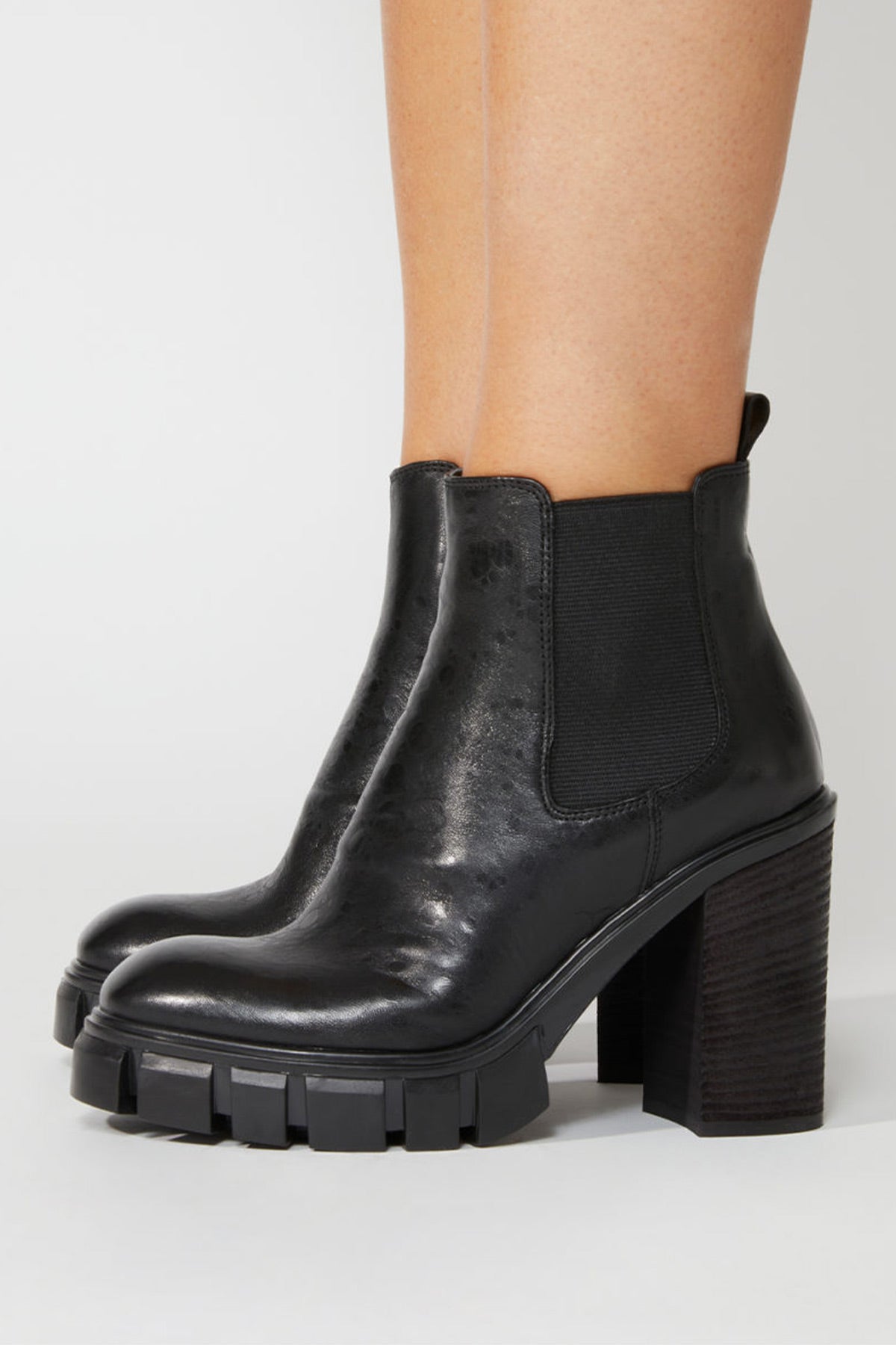 Fruit Kalın Topuklu Baskılı Deri Bot-Libas Trendy Fashion Store