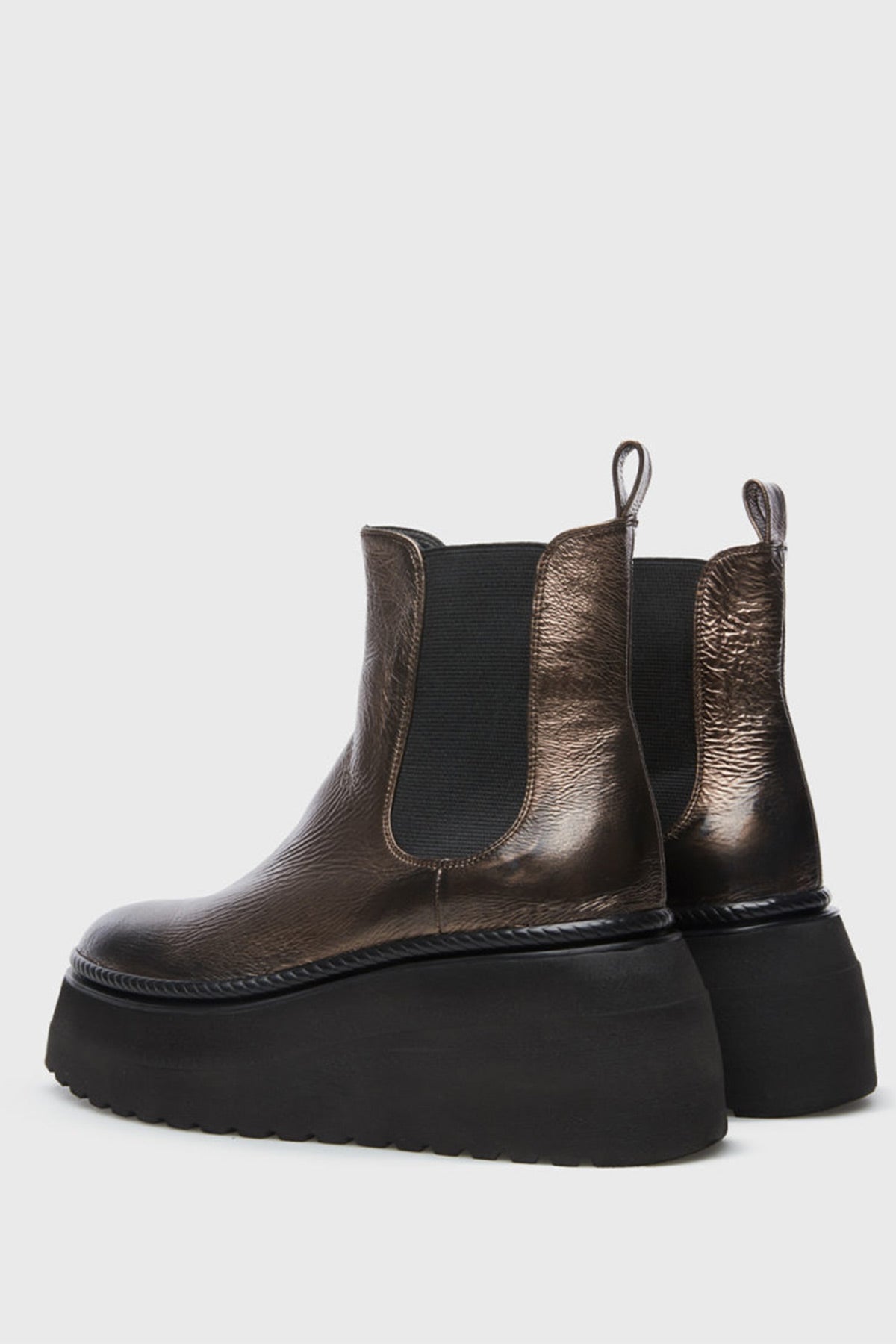 Fruit Spor Platform Tabanlı Parlak Metalik Deri Bot-Libas Trendy Fashion Store