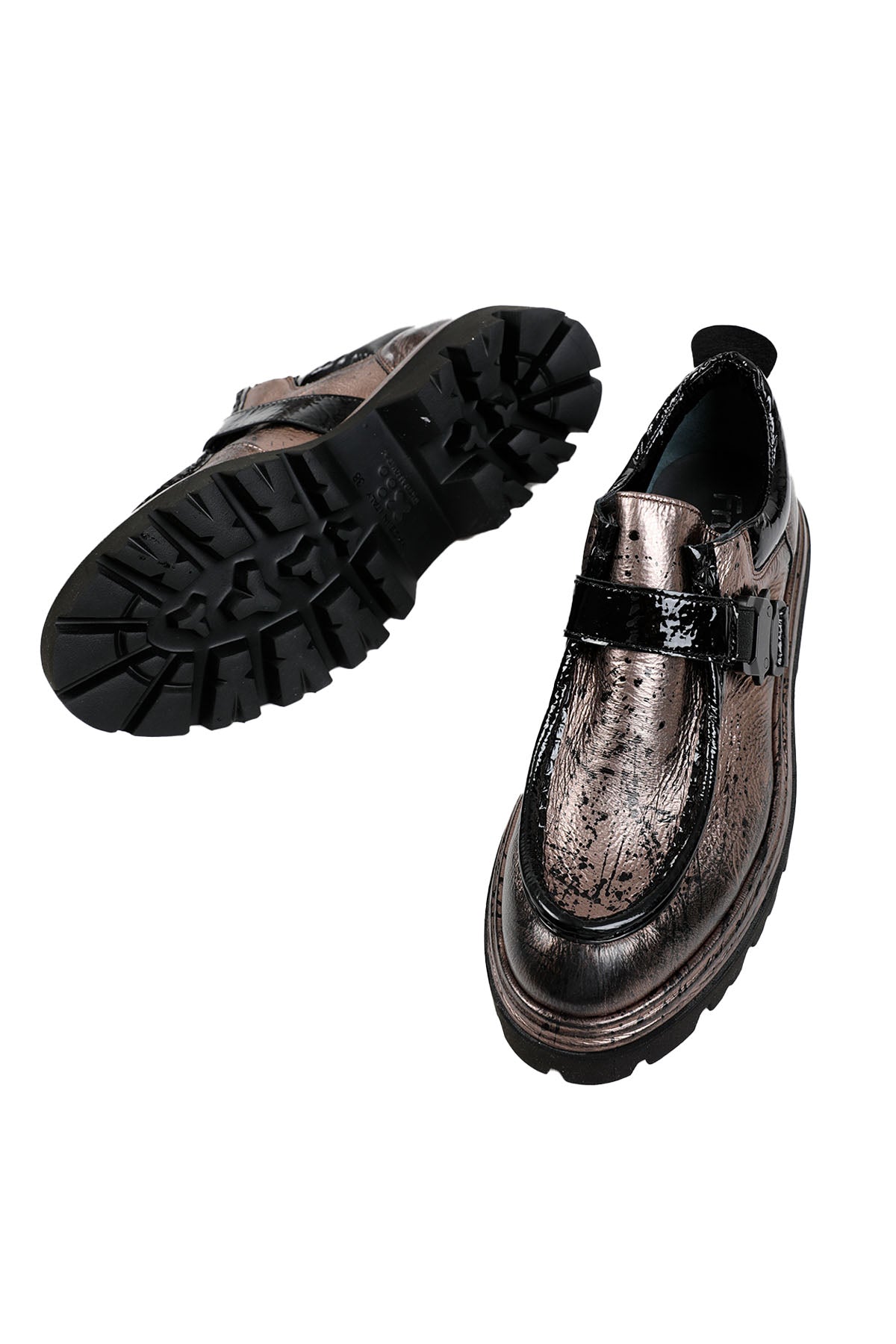 Fruit Rugan Tokalı Metalik Loafer Ayakkabı-Libas Trendy Fashion Store