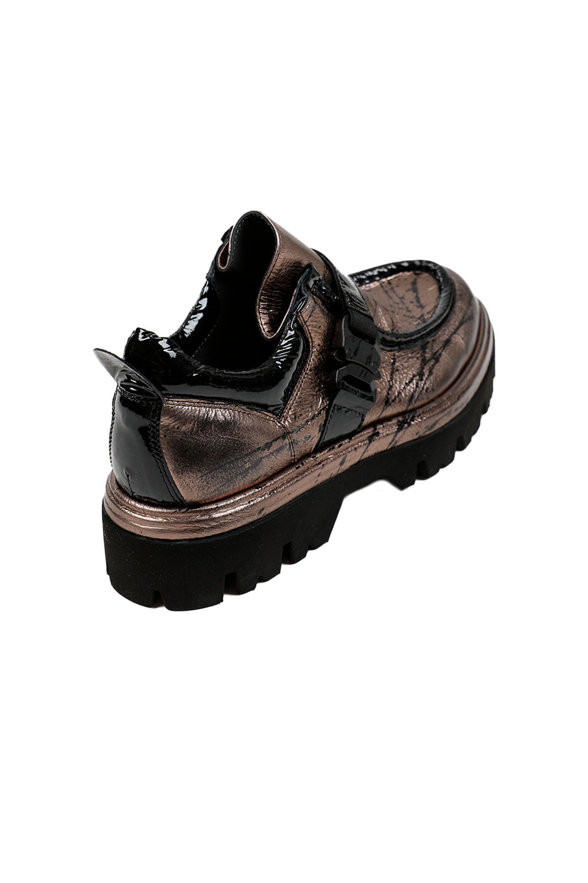 Fruit Rugan Tokalı Metalik Loafer Ayakkabı-Libas Trendy Fashion Store