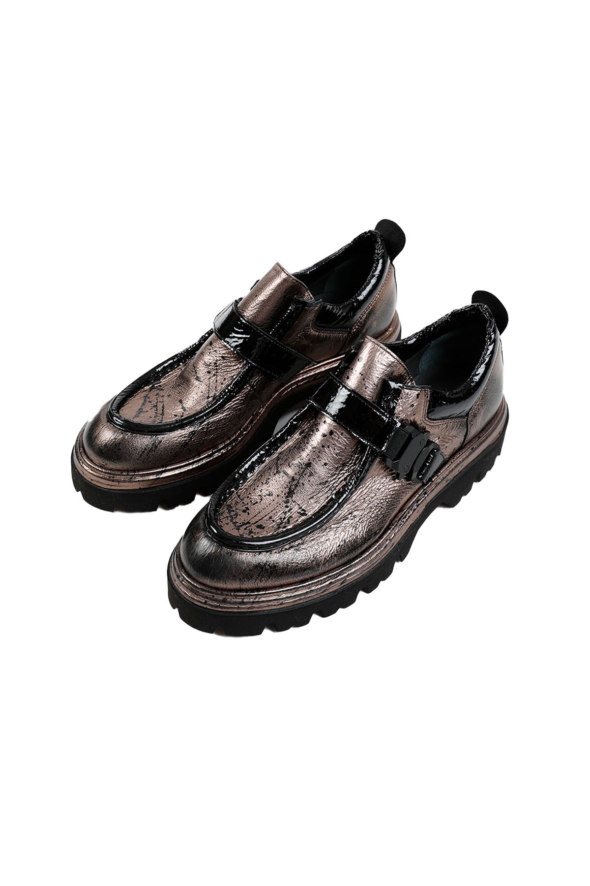 Fruit Rugan Tokalı Metalik Loafer Ayakkabı-Libas Trendy Fashion Store