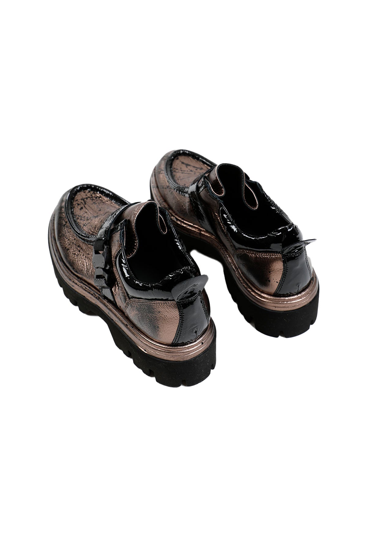 Fruit Rugan Tokalı Metalik Loafer Ayakkabı-Libas Trendy Fashion Store