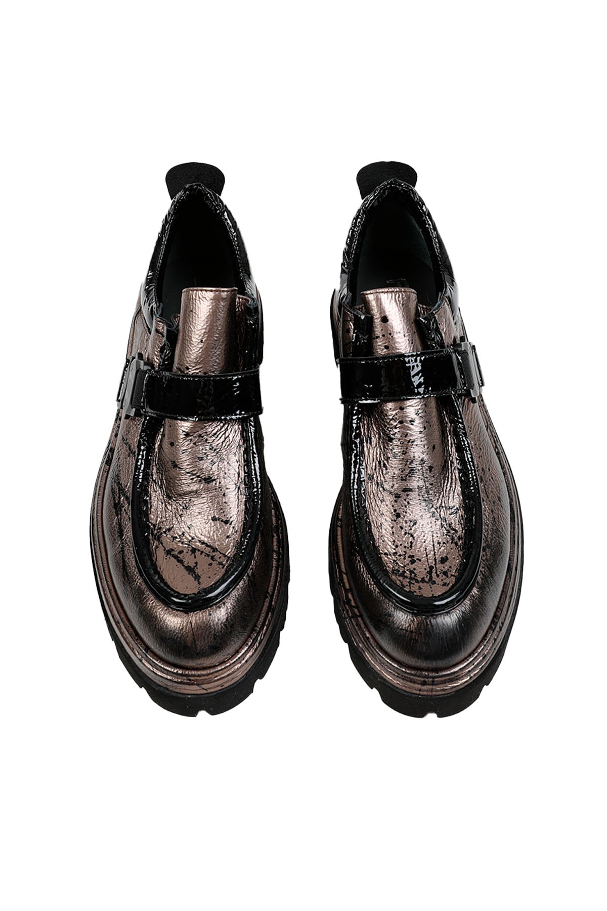 Fruit Rugan Tokalı Metalik Loafer Ayakkabı-Libas Trendy Fashion Store