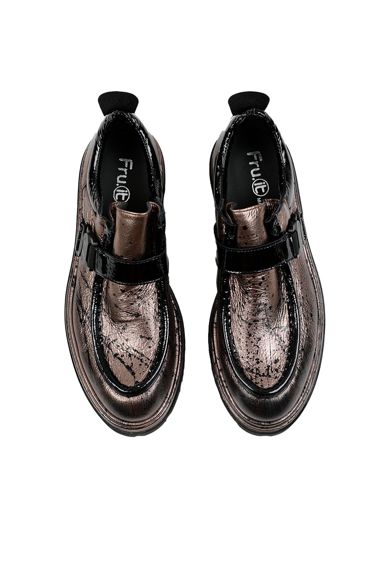 Fruit Rugan Tokalı Metalik Loafer Ayakkabı-Libas Trendy Fashion Store