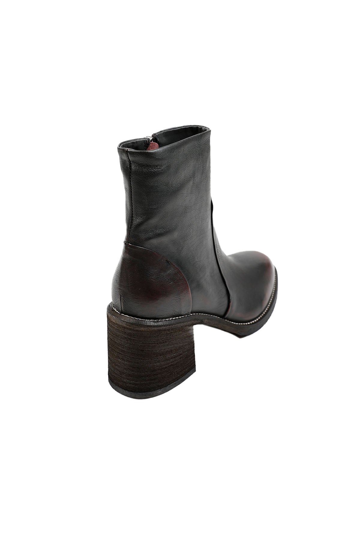 Fruit Kalın Topuklu Fermuarlı Deri Bootie Bot-Libas Trendy Fashion Store