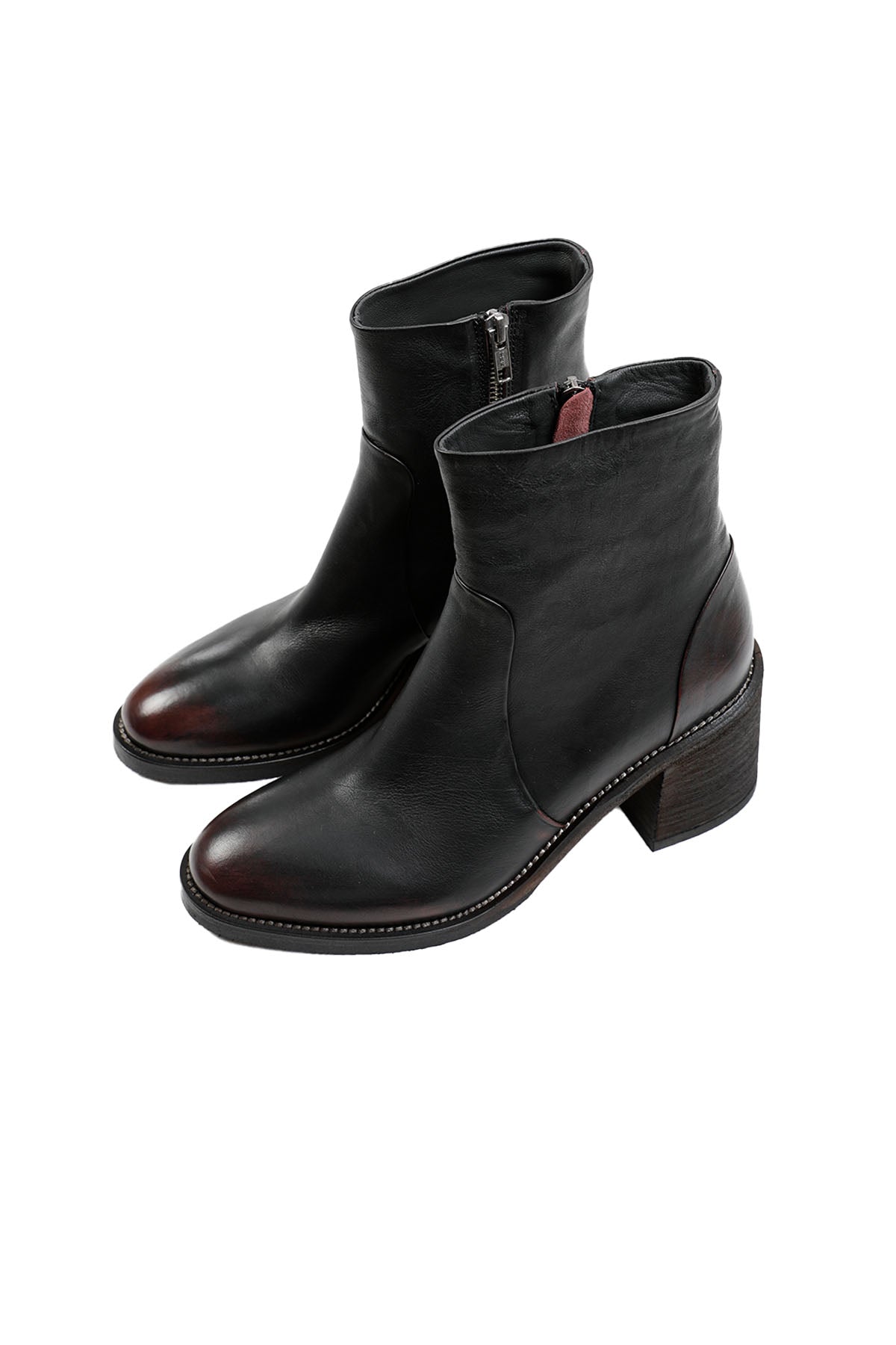 Fruit Kalın Topuklu Fermuarlı Deri Bootie Bot-Libas Trendy Fashion Store