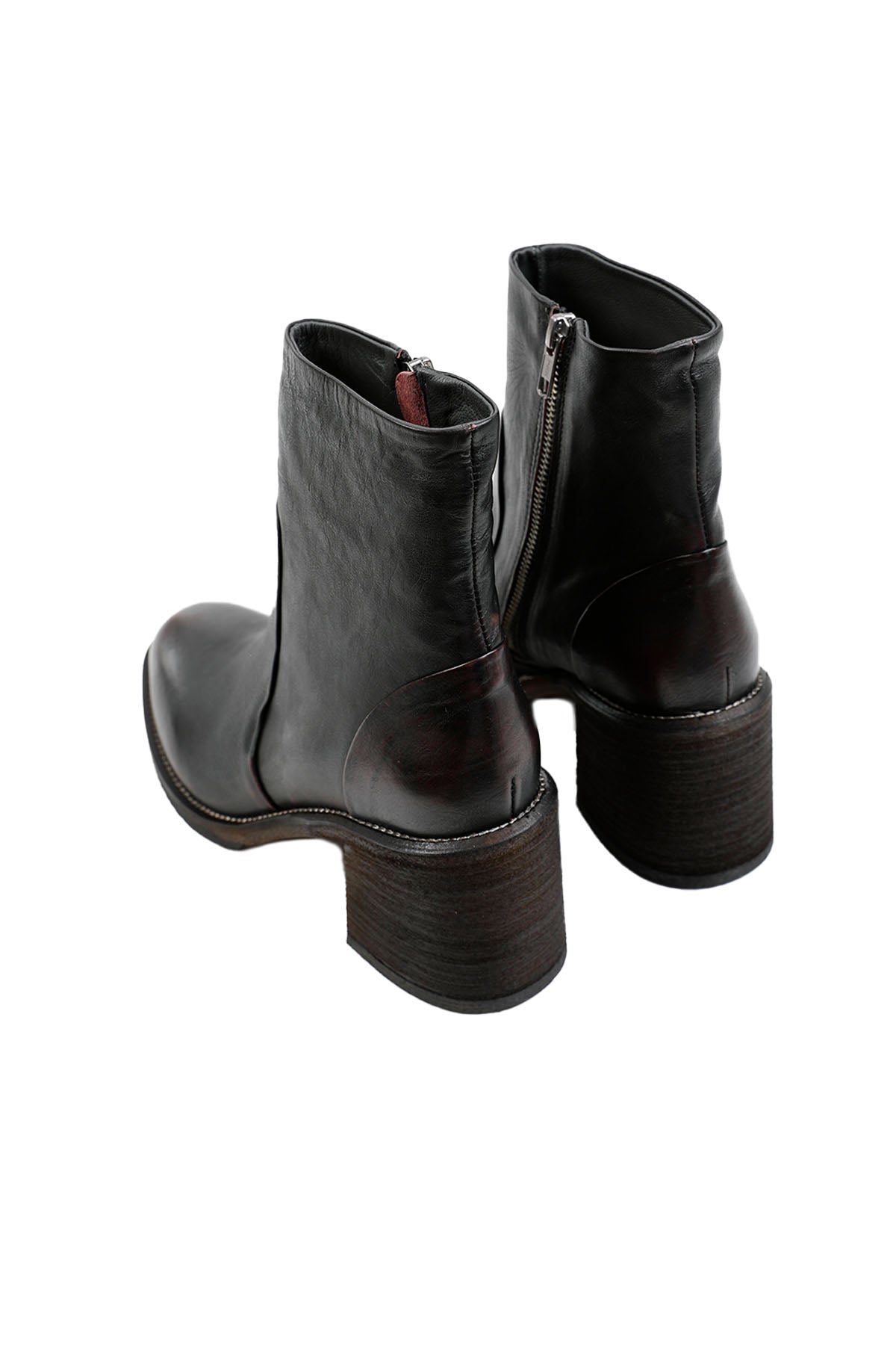 Fruit Kalın Topuklu Fermuarlı Deri Bootie Bot-Libas Trendy Fashion Store