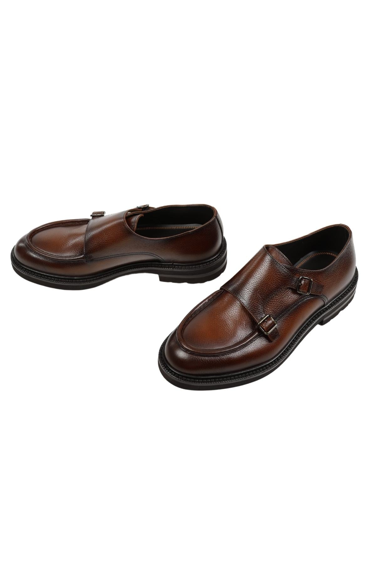 Henderson Vibram Taban Çift Tokalı Deri Loafer Ayakkabı-Libas Trendy Fashion Store