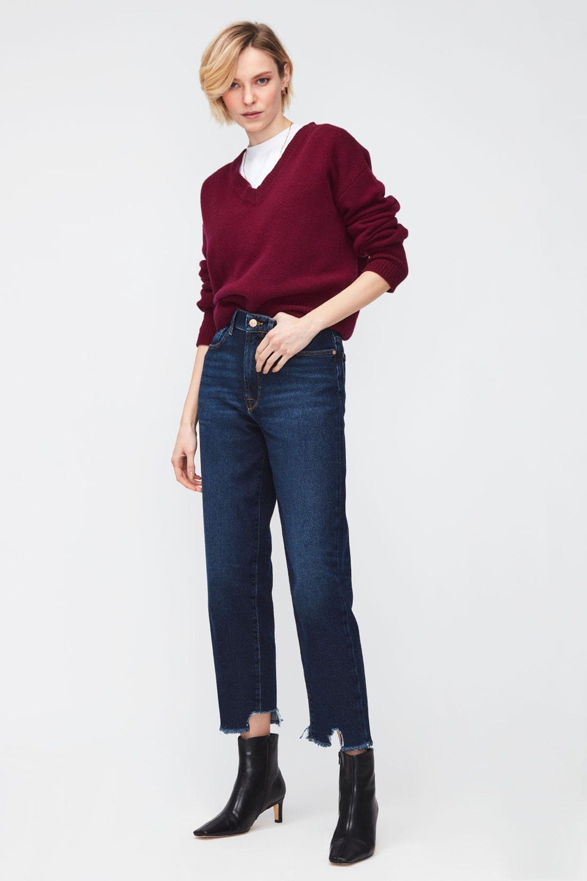 7 For All Mankind Malia Luxe Vintage Yüksek Bel Straight Fit Jeans-Libas Trendy Fashion Store