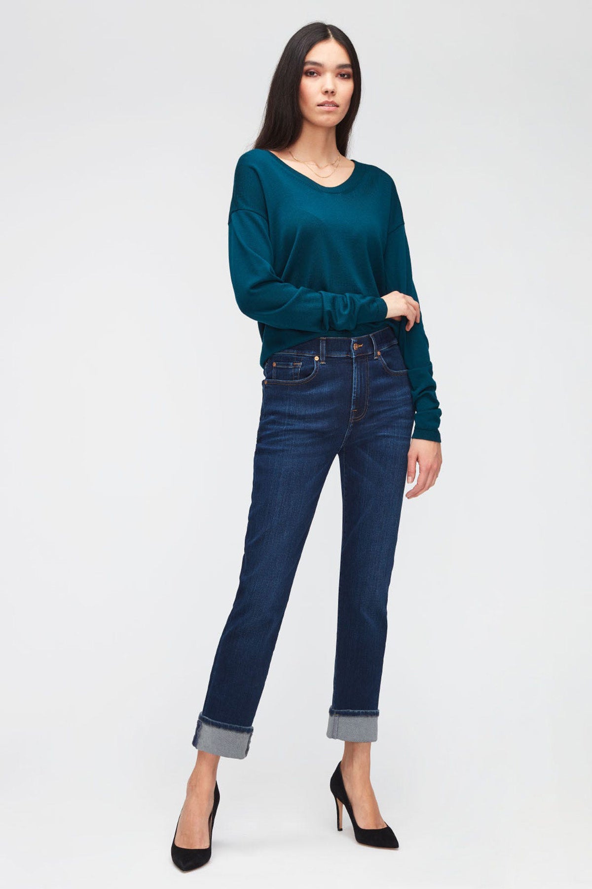 7 For All Mankind Slim Illusion Relaxed Skinny Girlfriend Fit Jeans-Libas Trendy Fashion Store