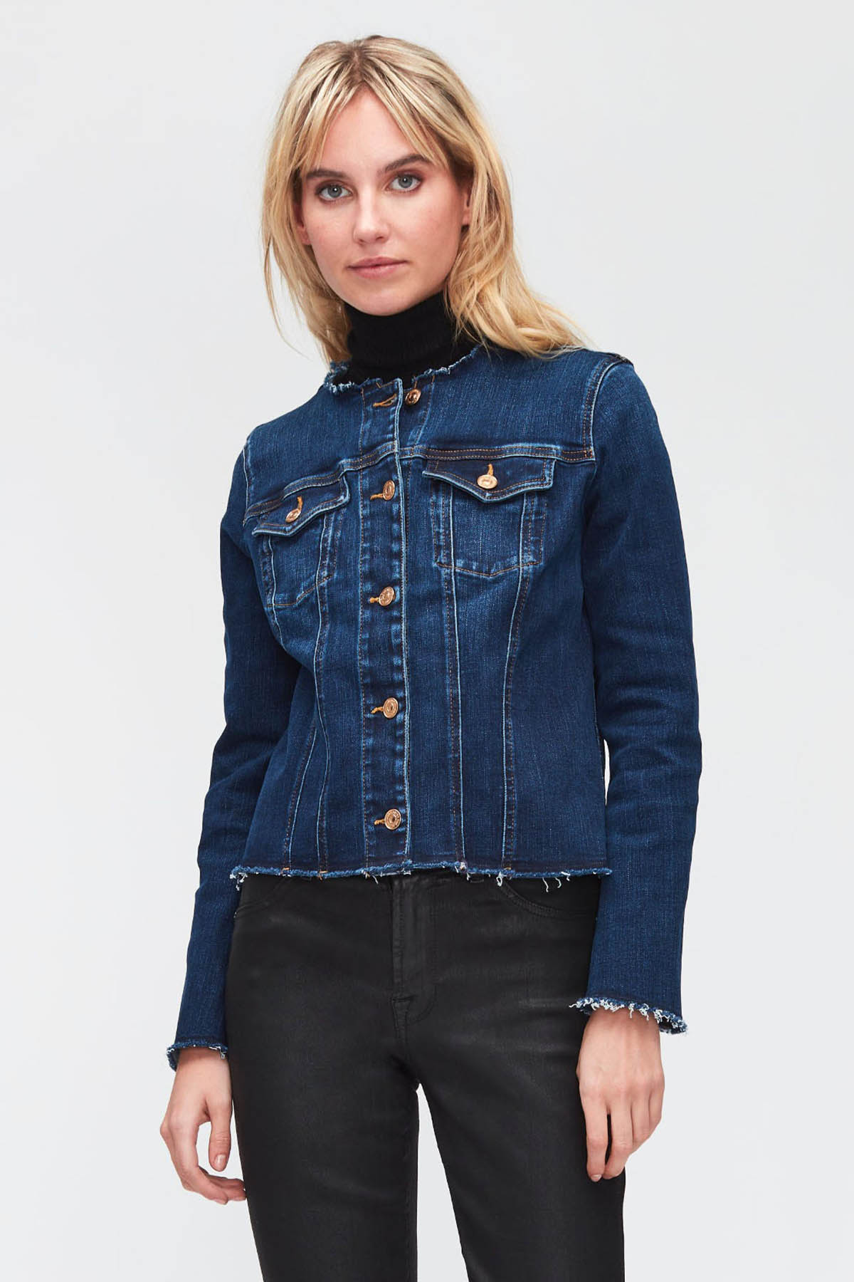 7 For All Mankind Slim Illusuion Streç Denim Ceket-Libas Trendy Fashion Store