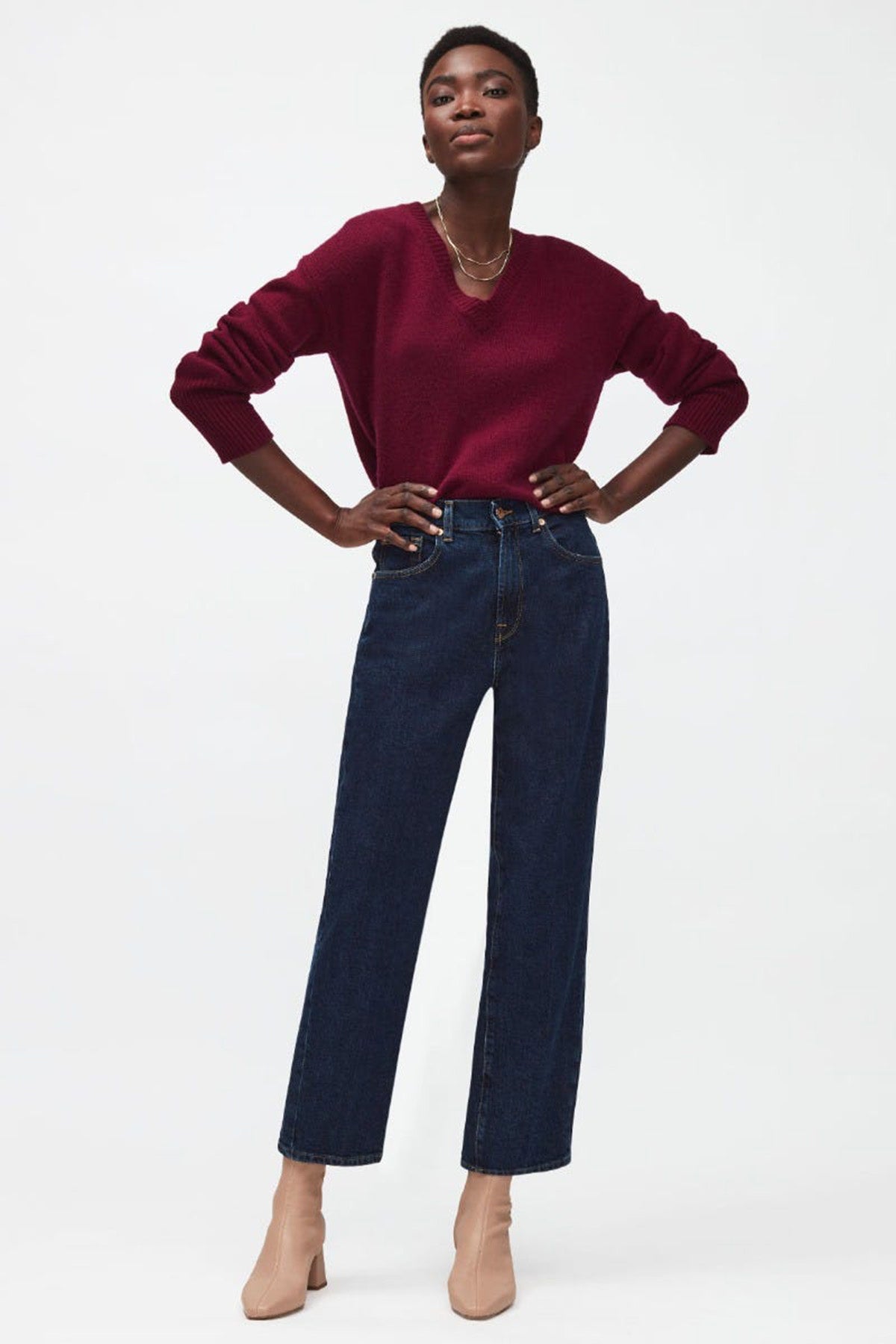 7 For All Mankind Modern Straight Fit Yüksek Bel Jeans-Libas Trendy Fashion Store