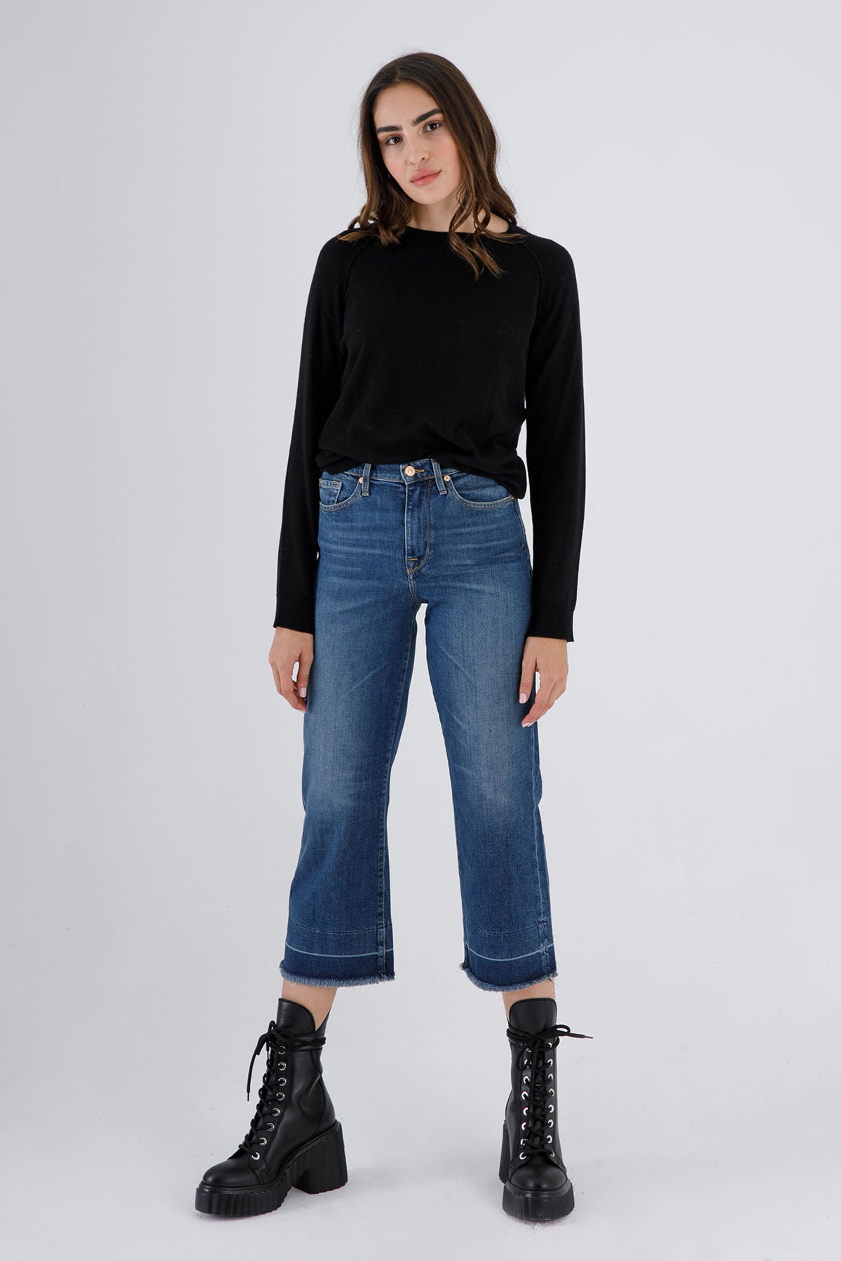 7 For All Mankind Alexa Cropped Streç Jeans-Libas Trendy Fashion Store