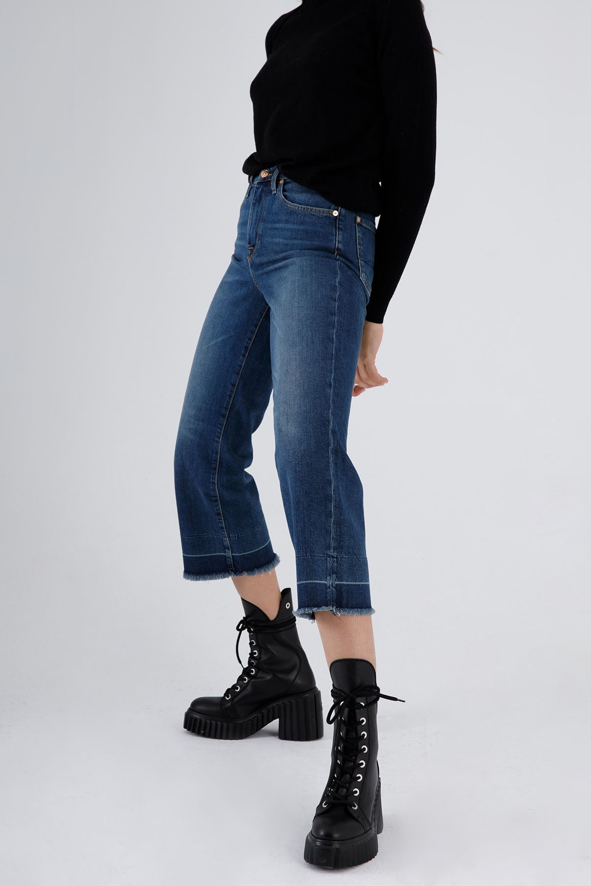 7 For All Mankind Alexa Cropped Streç Jeans-Libas Trendy Fashion Store