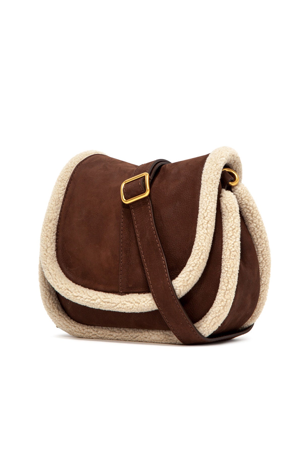 Gianni Chiarini Helena Shearling Kürk Detaylı Süet Deri Çanta-Libas Trendy Fashion Store