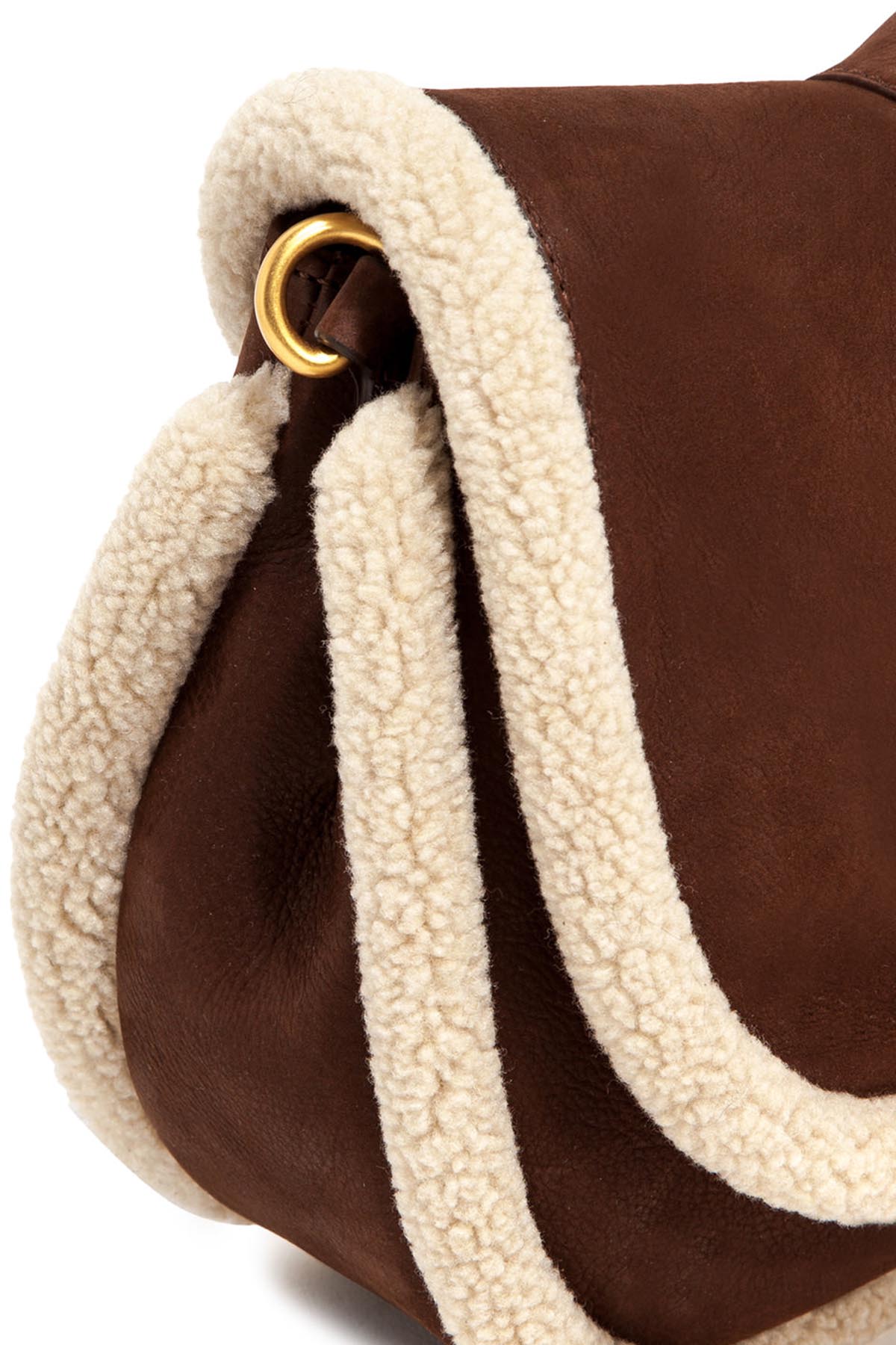 Gianni Chiarini Helena Shearling Kürk Detaylı Süet Deri Çanta-Libas Trendy Fashion Store