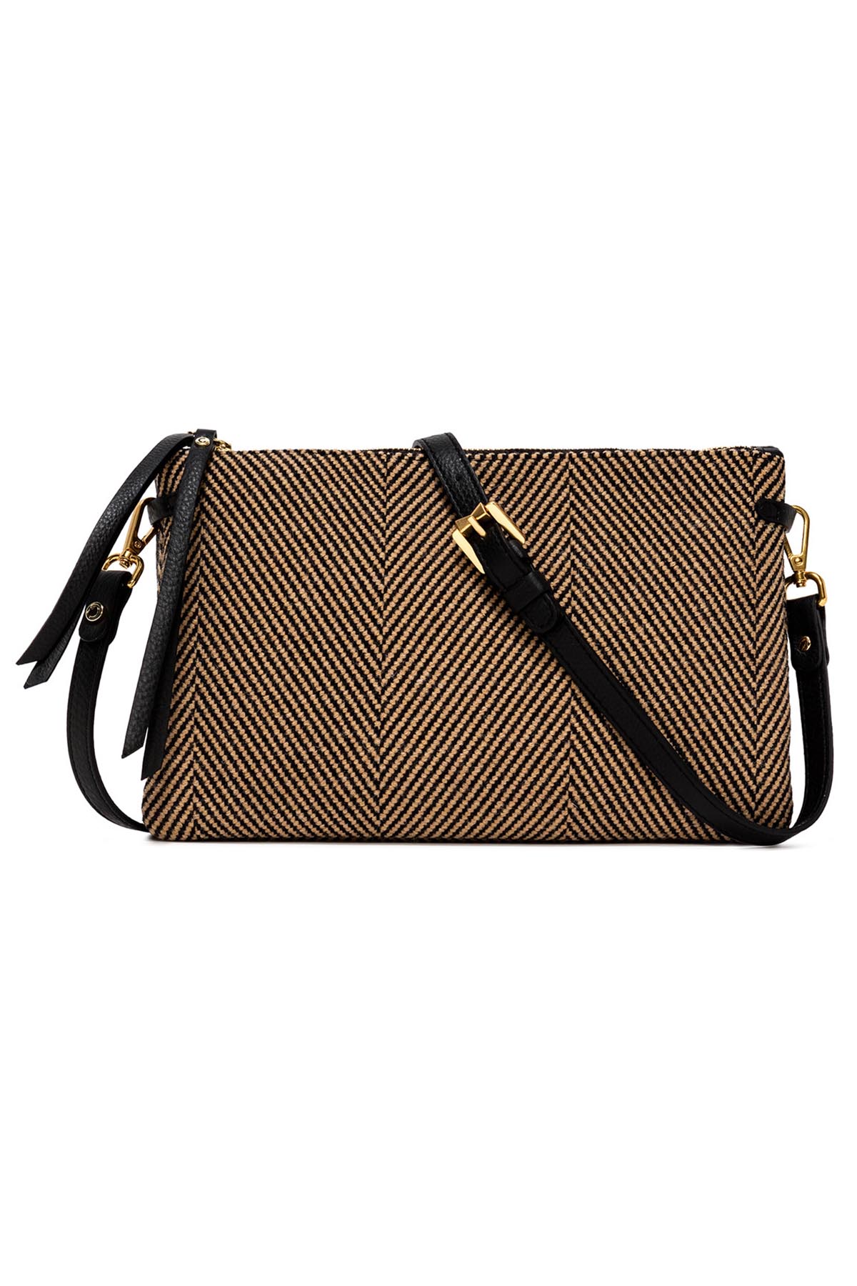 Gianni Chiarini Hermy Deri Ve Kumaş Kombinasyonlu Çanta-Libas Trendy Fashion Store