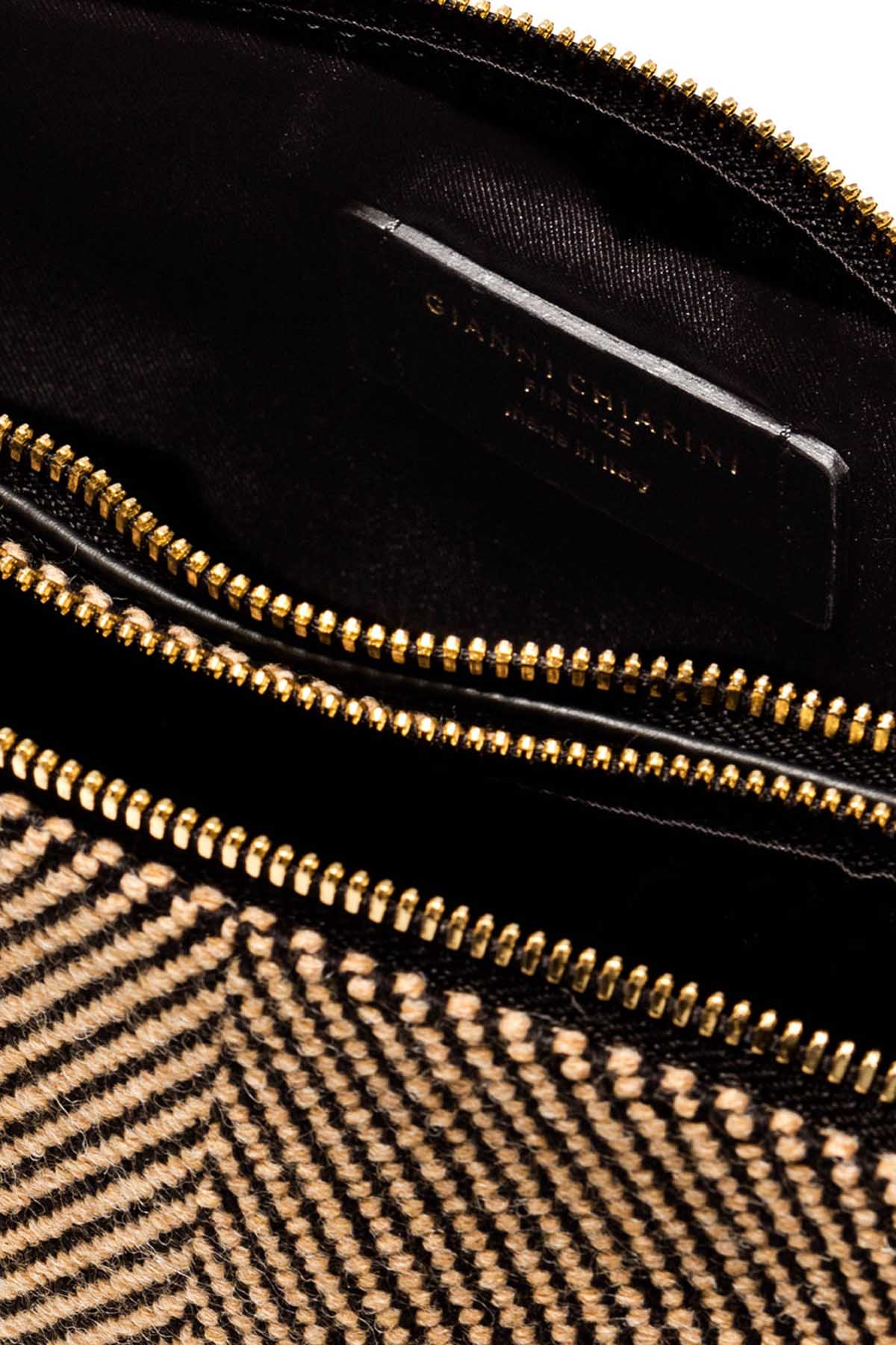 Gianni Chiarini Hermy Deri Ve Kumaş Kombinasyonlu Çanta-Libas Trendy Fashion Store