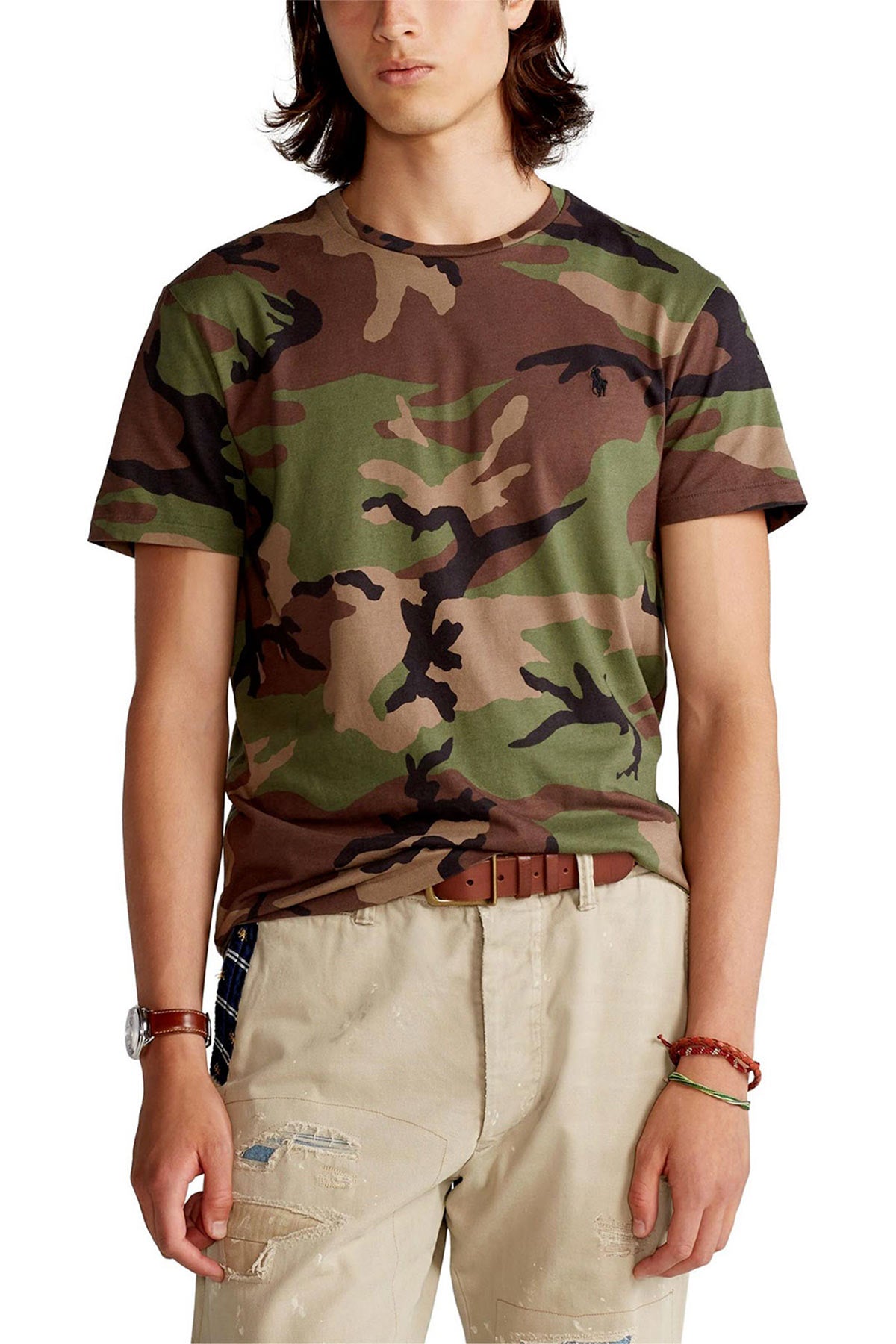 Polo Ralph Lauren Custom Slim Fit Kamuflaj Desenli T-shirt-Libas Trendy Fashion Store