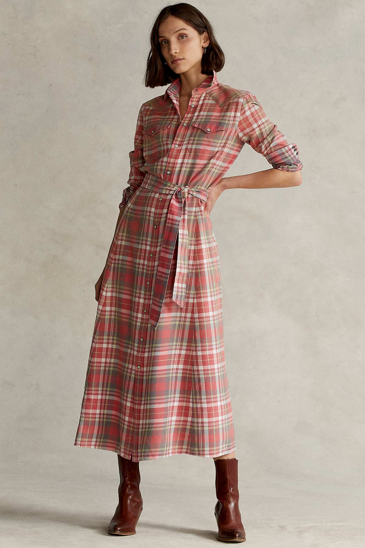 Polo Ralph Lauren Belden Kuşaklı Maxi Elbise-Libas Trendy Fashion Store