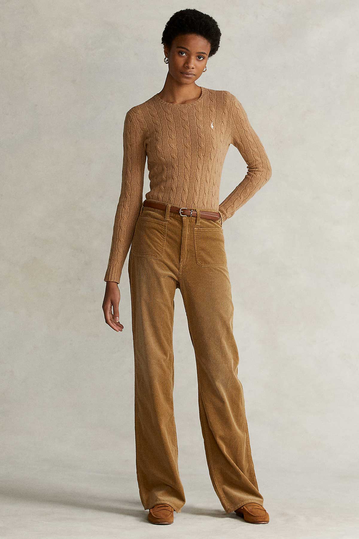 Polo Ralph Lauren Kaşmirli Yuvarlak Yaka Saç Örgü Triko-Libas Trendy Fashion Store