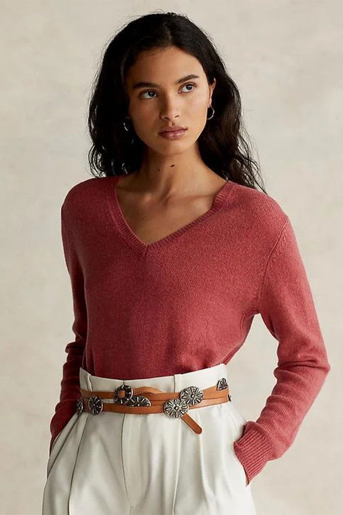 Polo Ralph Lauren V Yaka Kaşmirli Yün Triko-Libas Trendy Fashion Store