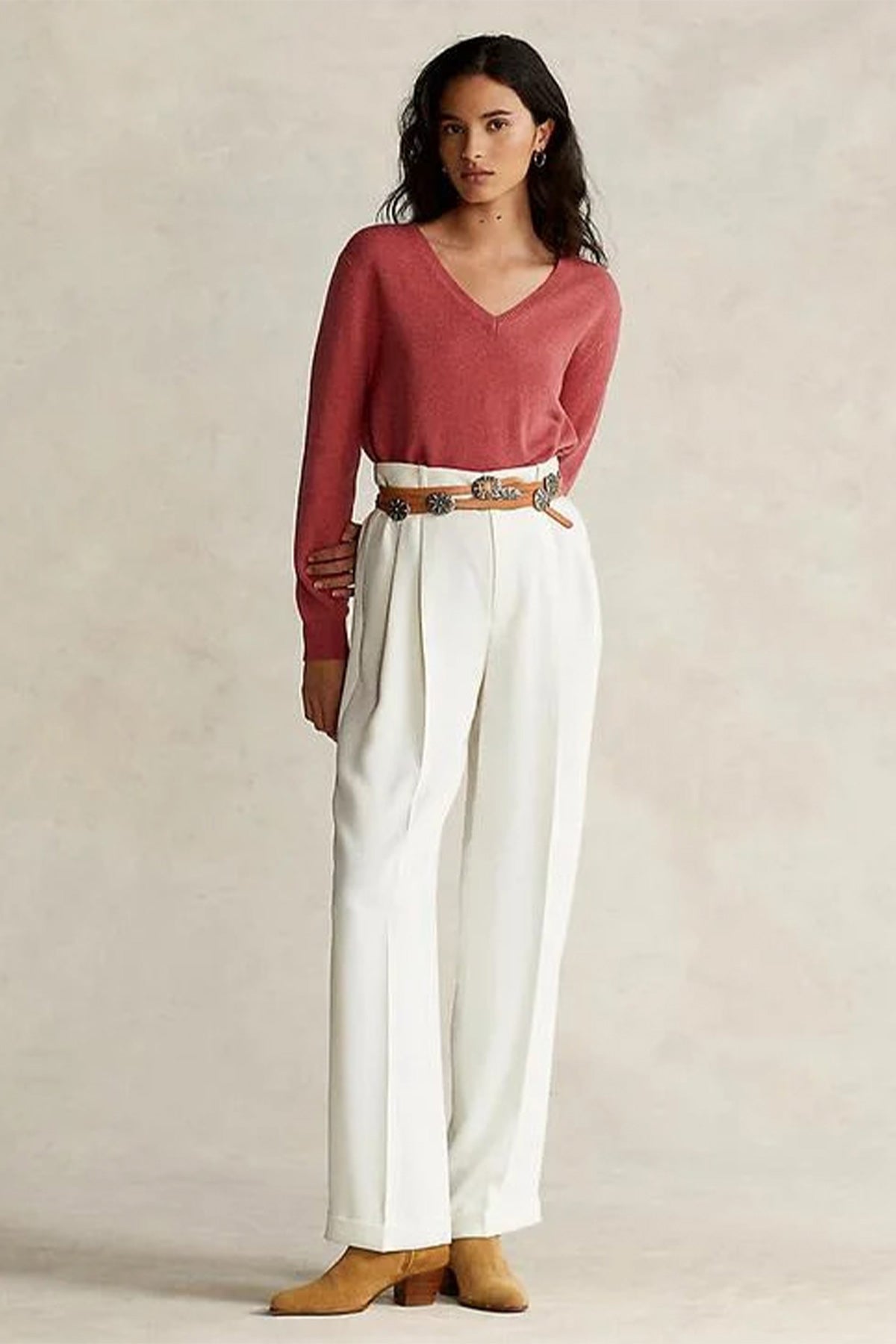 Polo Ralph Lauren V Yaka Kaşmirli Yün Triko-Libas Trendy Fashion Store