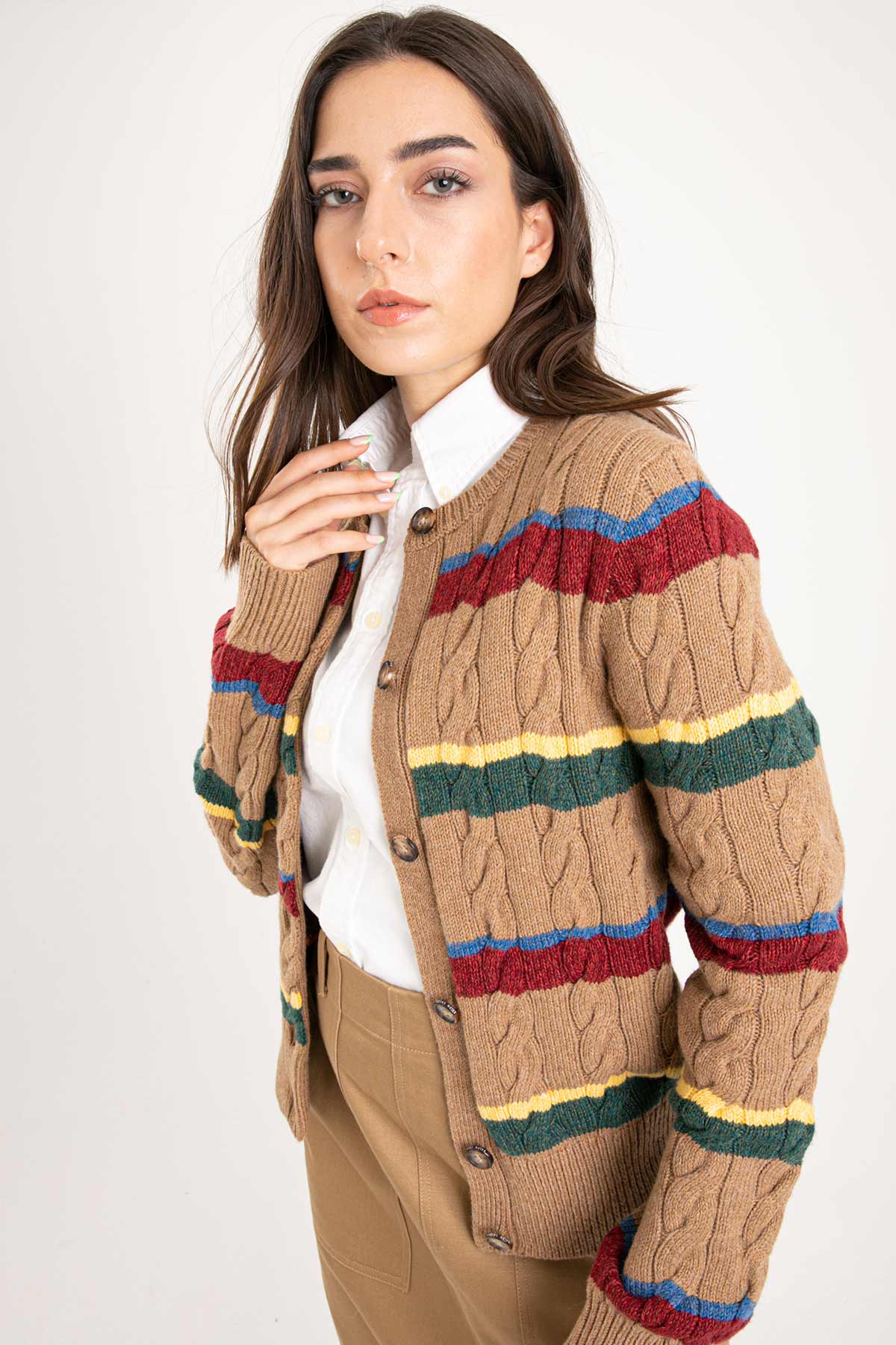 Polo Ralph Lauren Çok Renkli Saç Örgü Triko Ceket-Libas Trendy Fashion Store