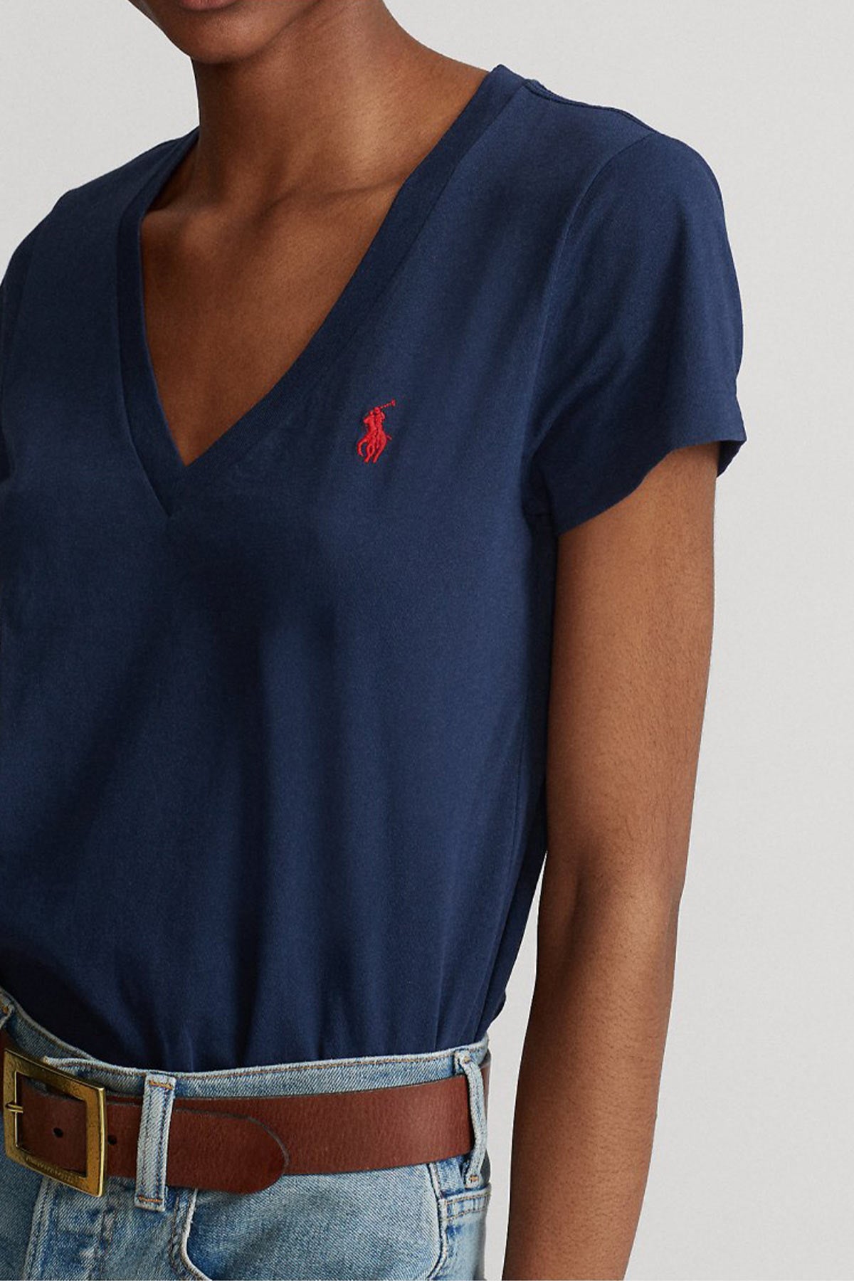 Polo Ralph Lauren Custom Fit V Yaka T-shirt-Libas Trendy Fashion Store