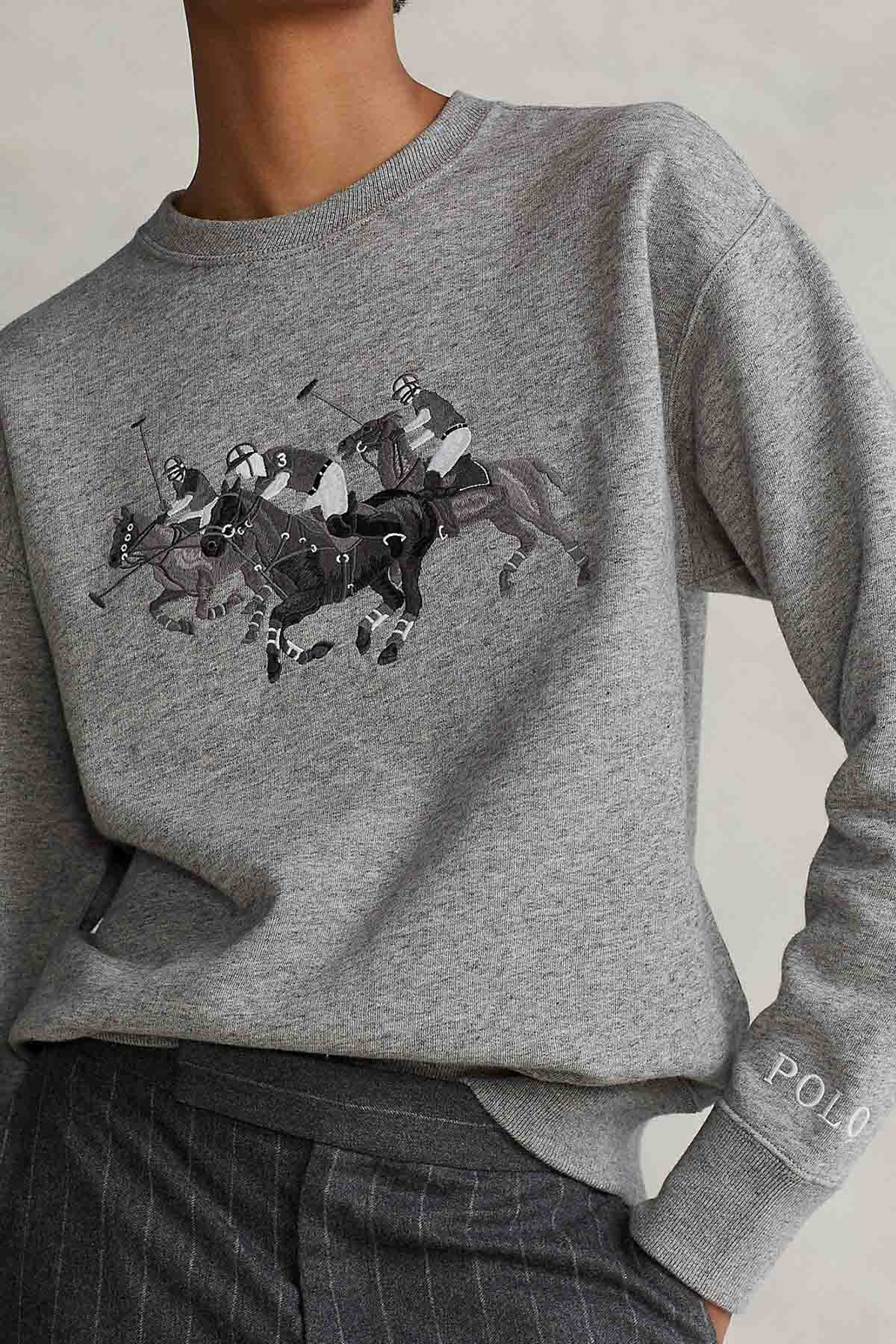 Polo Ralph Lauren Düşük Omuz Triple Pony Sweatshirt-Libas Trendy Fashion Store