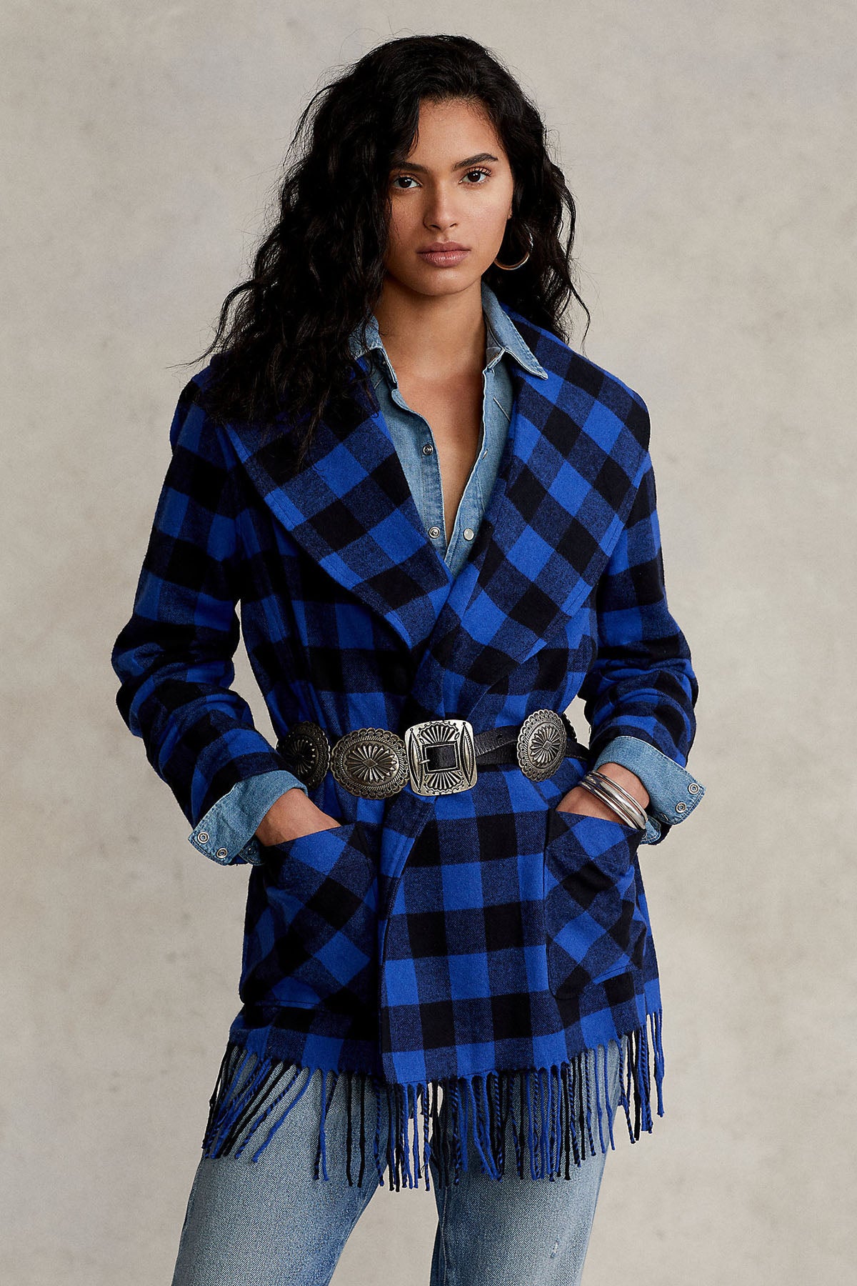 Polo Ralph Lauren Belden Kuşaklı Ekoseli Ceket-Libas Trendy Fashion Store