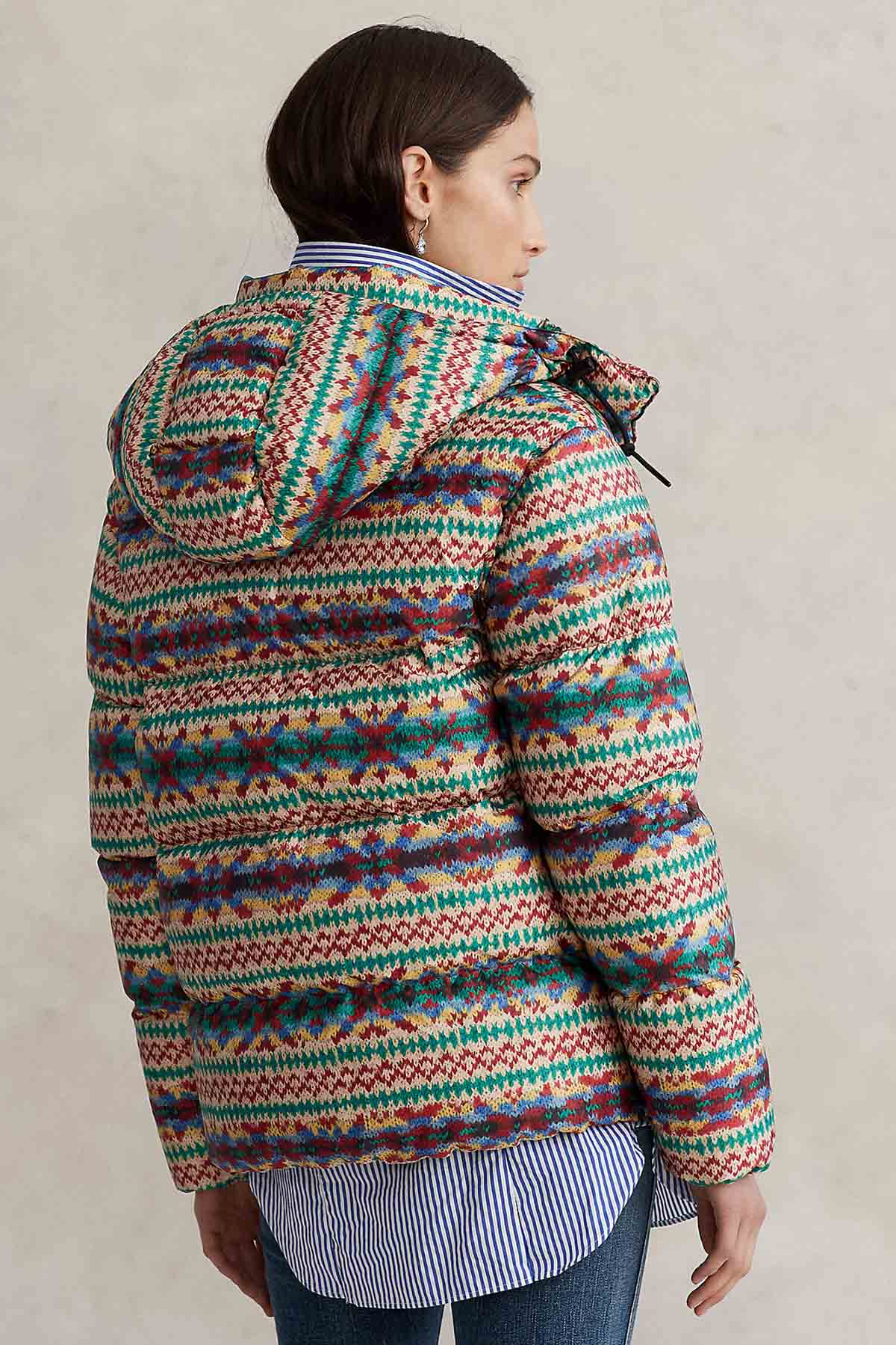 Polo Ralph Lauren Etnik Desenli Puffer Mont-Libas Trendy Fashion Store