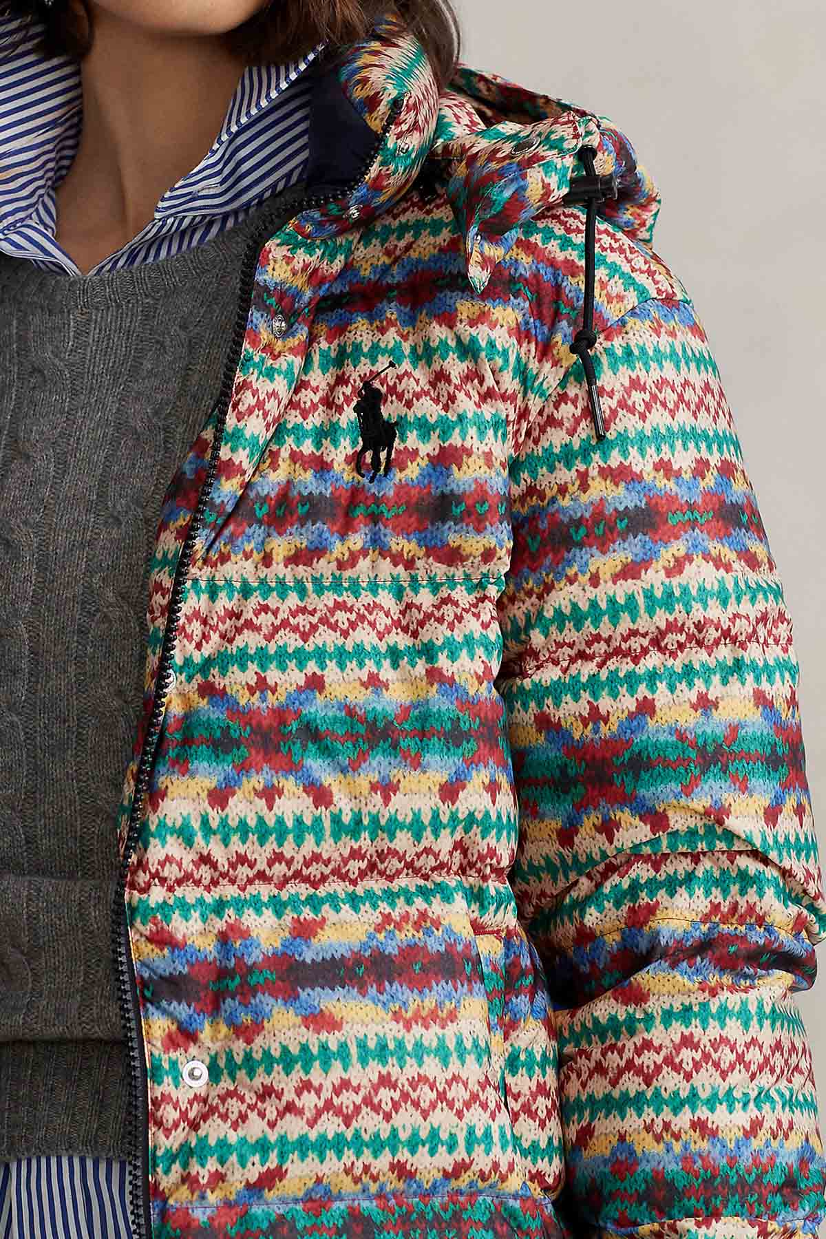 Polo Ralph Lauren Etnik Desenli Puffer Mont-Libas Trendy Fashion Store