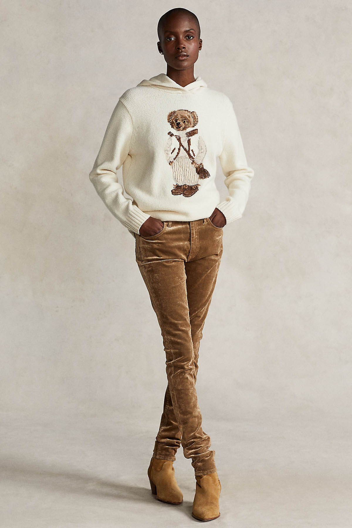 Polo Ralph Lauren Polo Bear Kapüşonlu Kaşmirli Yün Triko-Libas Trendy Fashion Store