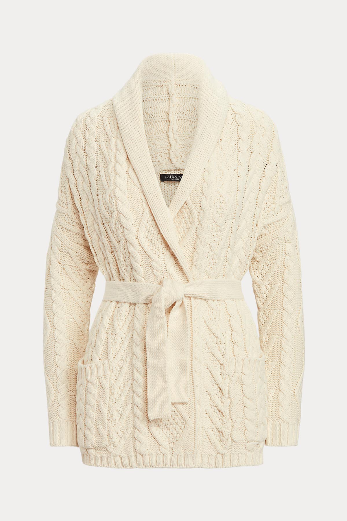 Polo Ralph Lauren Saç Örgü Belden Kuşaklı Triko Ceket-Libas Trendy Fashion Store