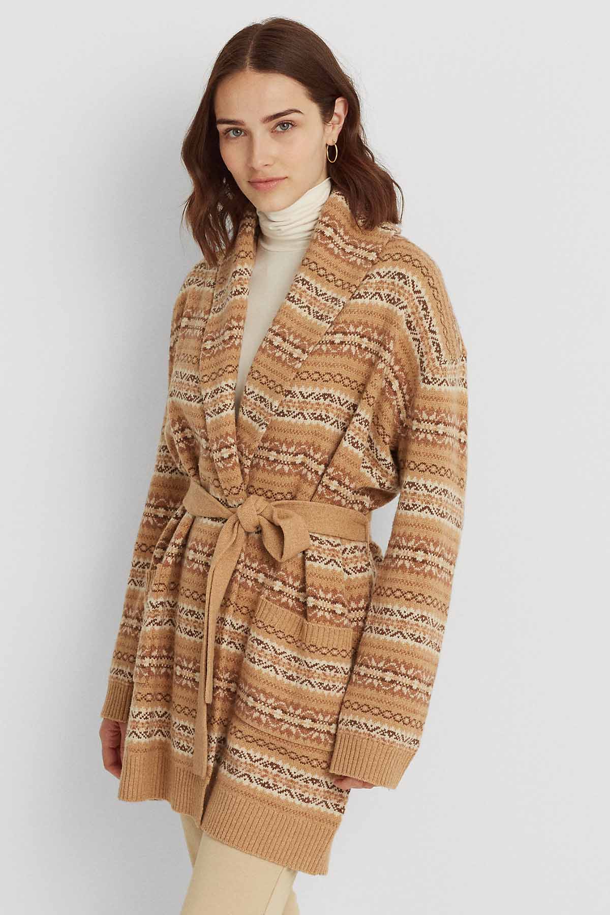 Polo Ralph Lauren Şal Yaka Belden Kuşaklı Triko Ceket-Libas Trendy Fashion Store