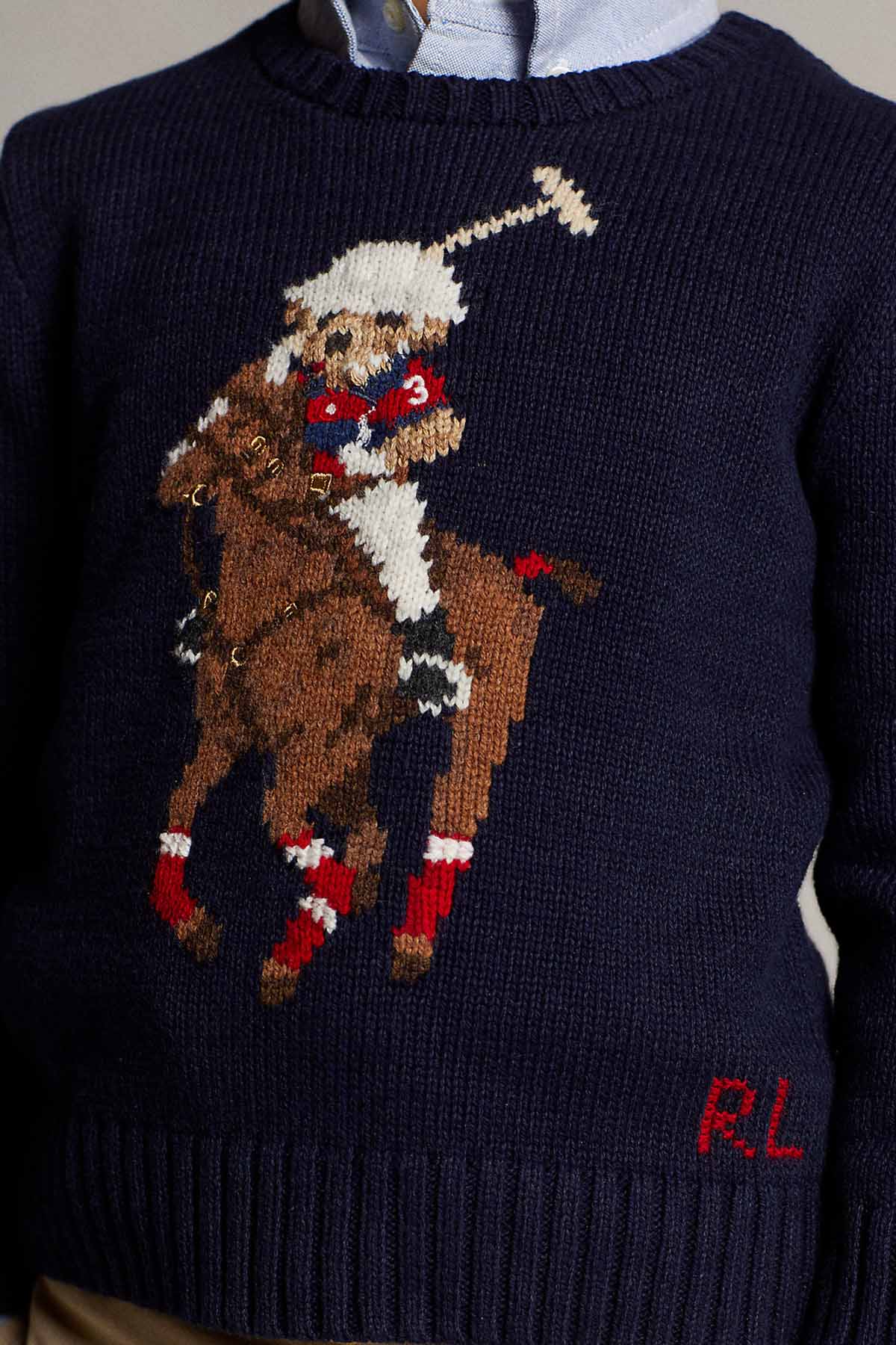 Polo Ralph Lauren Kids 2-4 Yaş Erkek Çocuk Polo Bear Örgü Triko-Libas Trendy Fashion Store