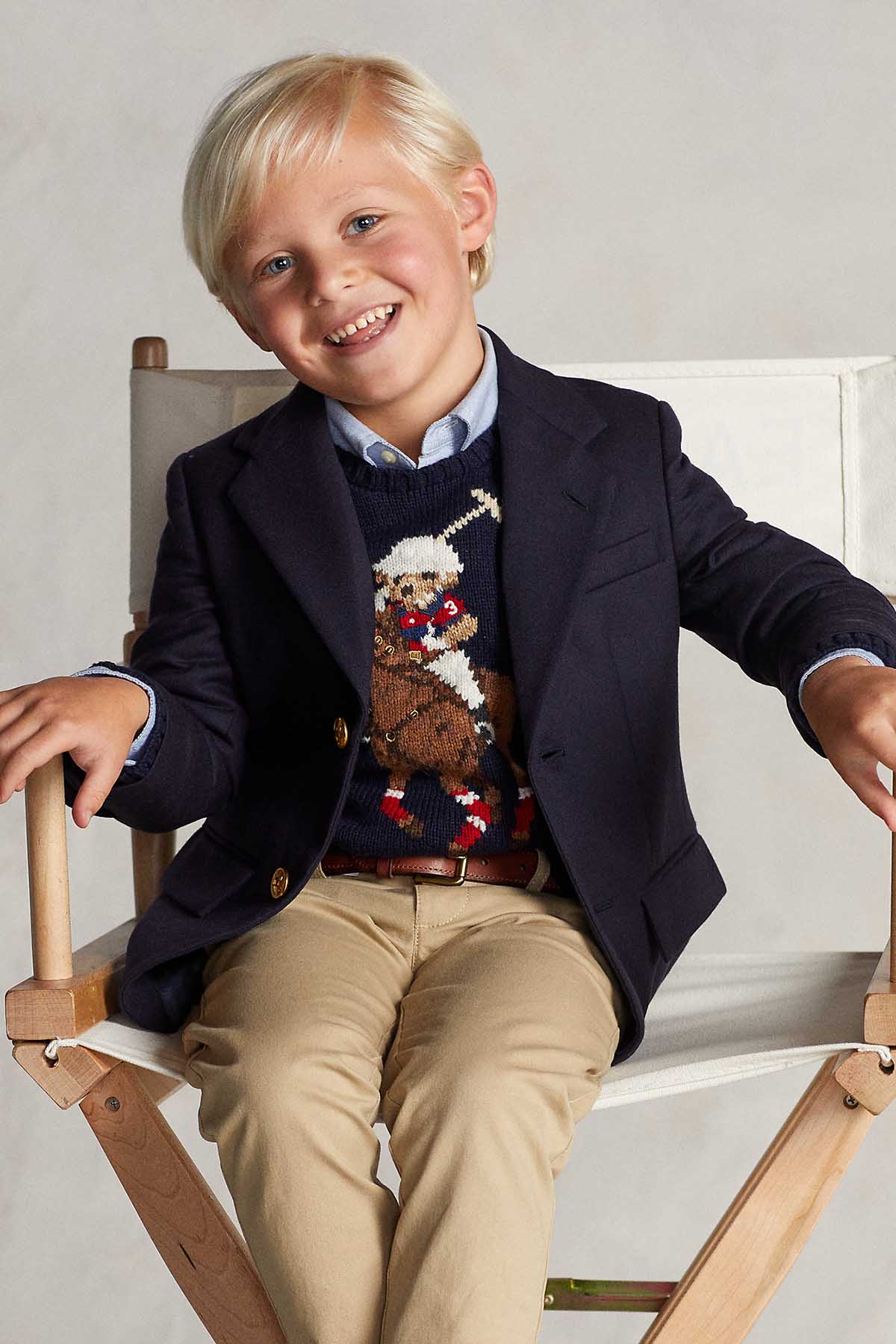 Polo Ralph Lauren Kids 5-7 Yaş Erkek Çocuk Polo Bear Örgü Triko-Libas Trendy Fashion Store