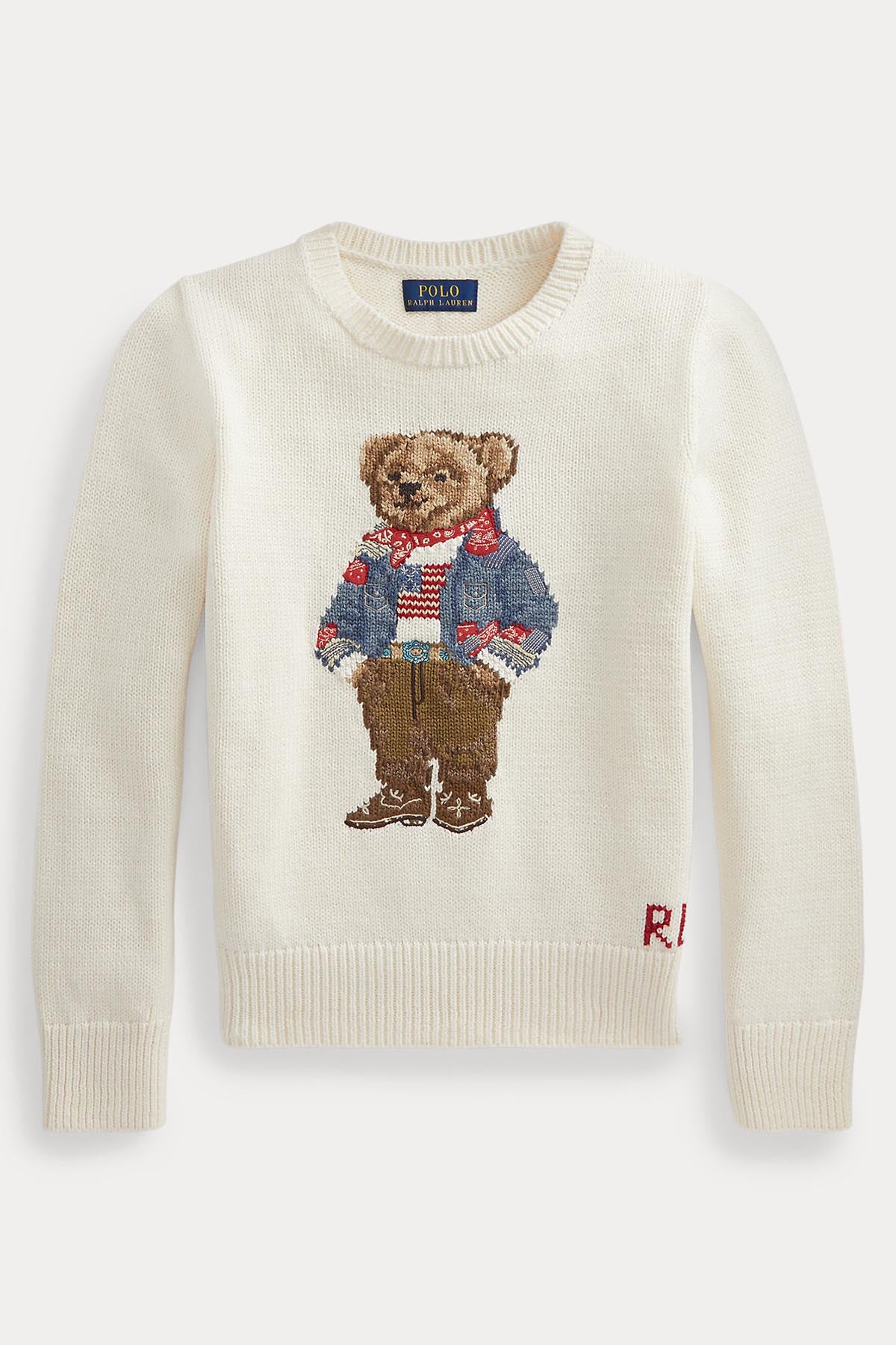 Polo Ralph Lauren Kids S Beden Kız Çocuk Polo Bear Örgü Triko-Libas Trendy Fashion Store