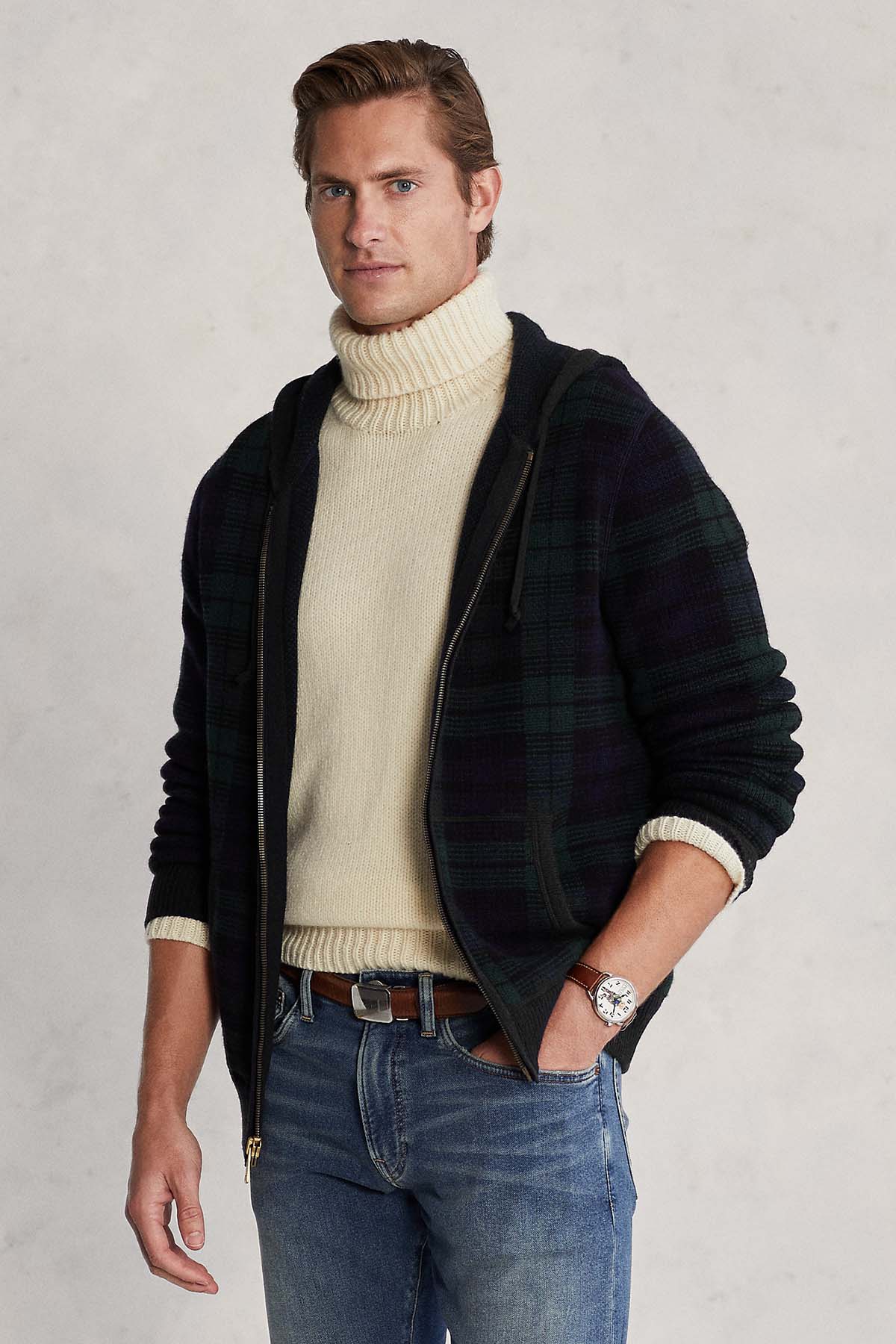 Polo Ralph Lauren Ekoseli Kapüşonlu Yün Ceket-Libas Trendy Fashion Store